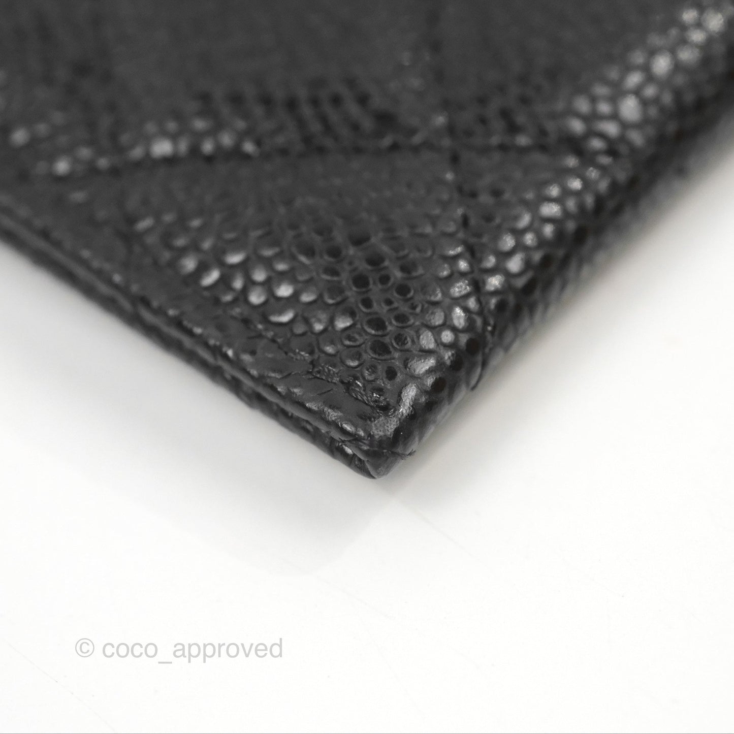 Chanel Classic Flat Card Holder Black Caviar Gold Hardware