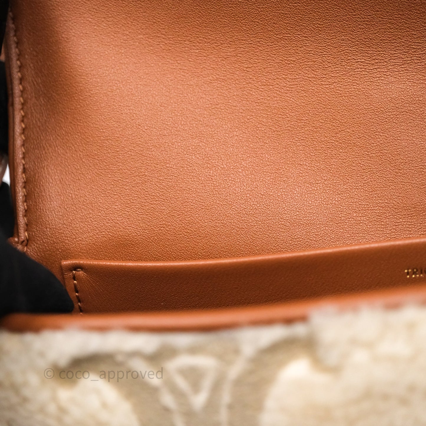 Celine Triomphe Shoulder Bag Beige Shearling