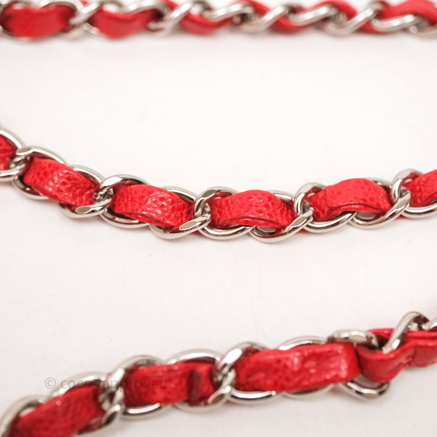 Chanel Small Classic Flap Quilted Red Caviar Silver Hardware