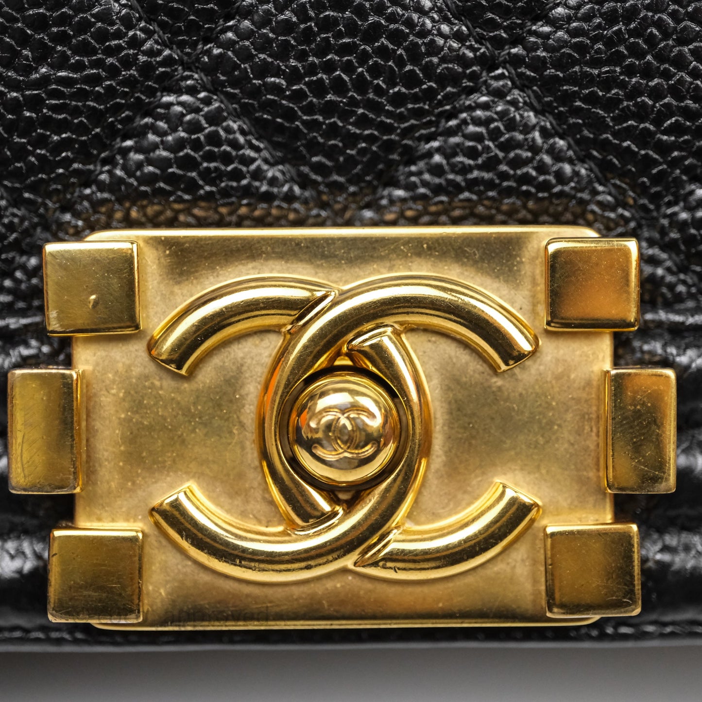 Chanel Small Boy Black Caviar Gold Hardware