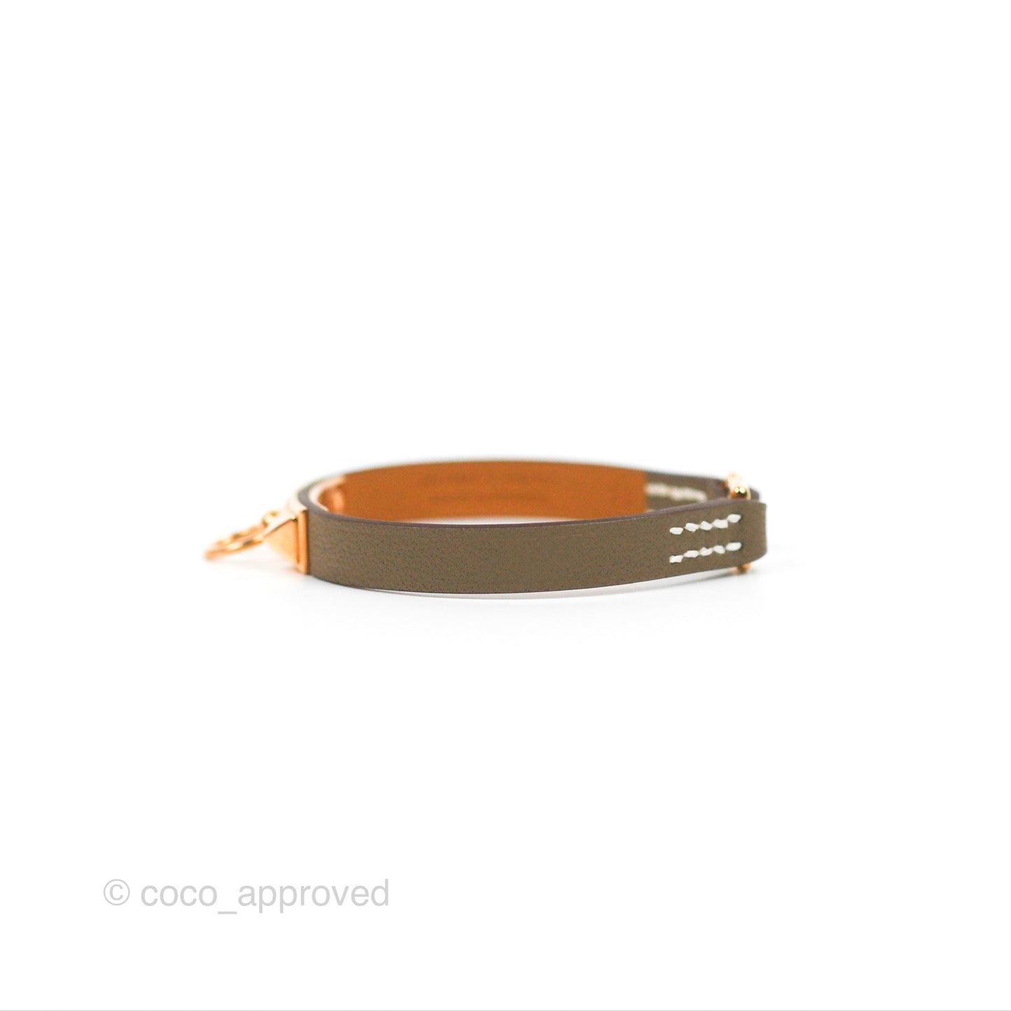 Hermès Rivale Mini Bracelet Etoupe Swift Rose Gold Hardware