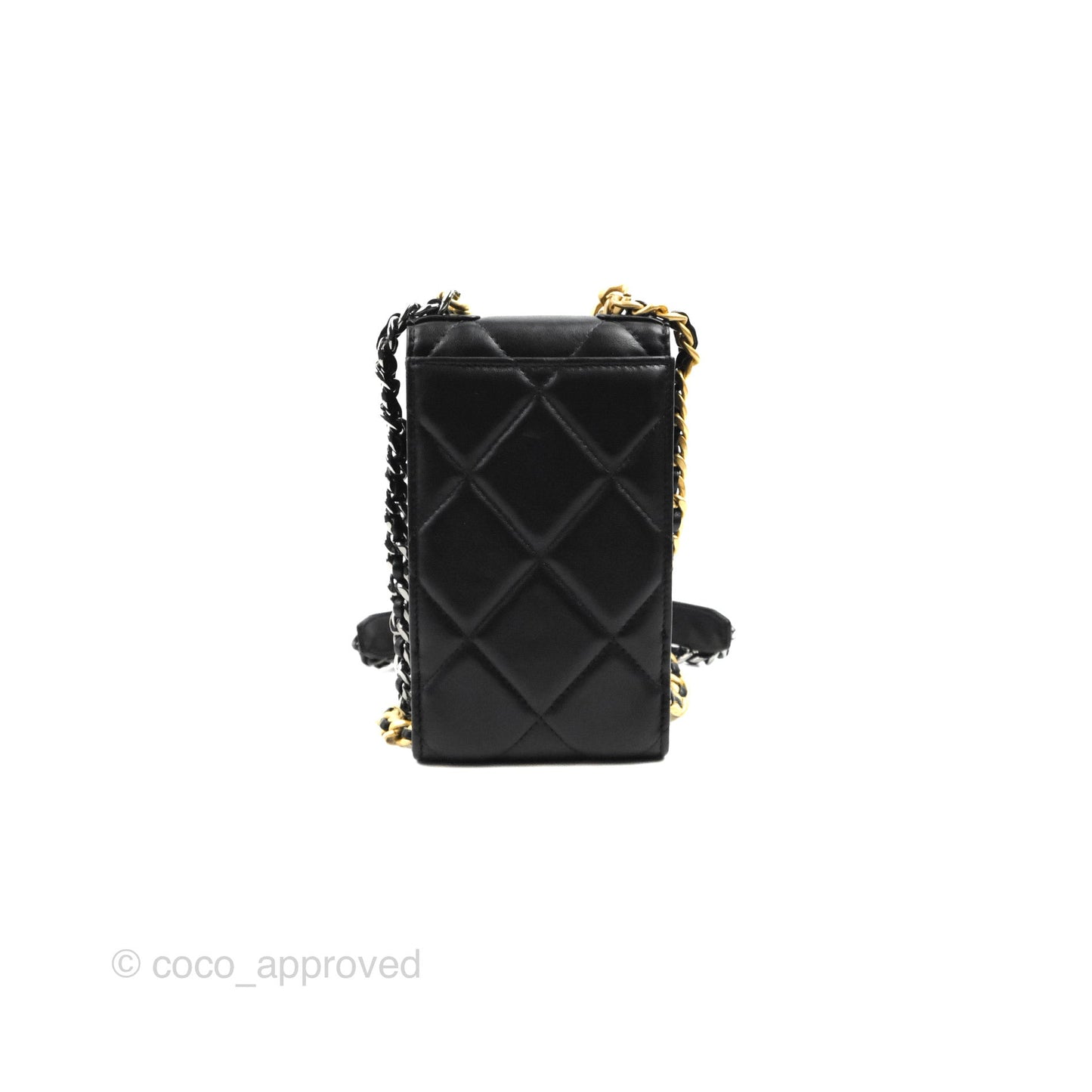 Chanel 19 Phone Holder Black Mixed Hardware