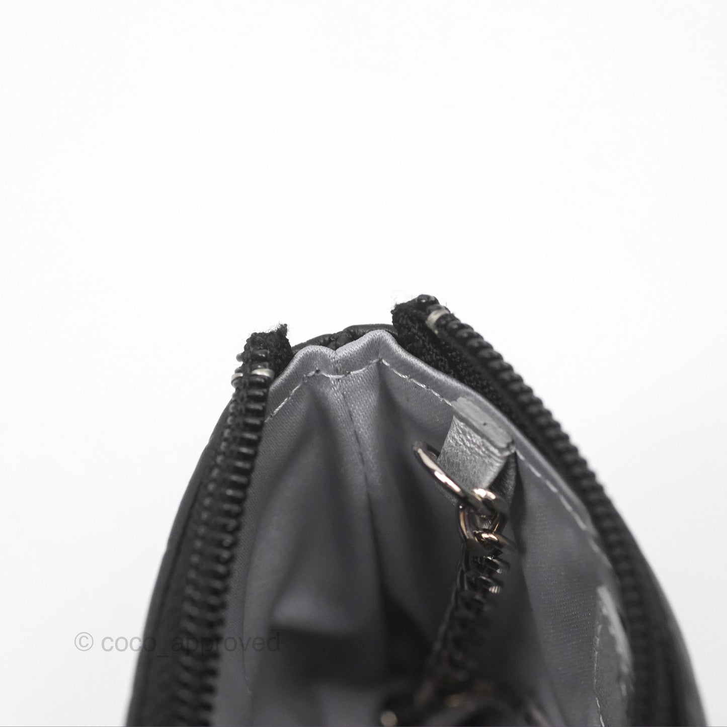 Chanel Key Holder Case Black Camellia Embossed Lambskin Silver Hardware