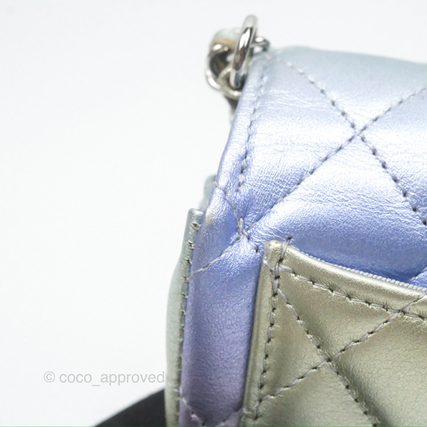 Chanel Quilted Case on Chain Iridescent Rainbow Calfskin