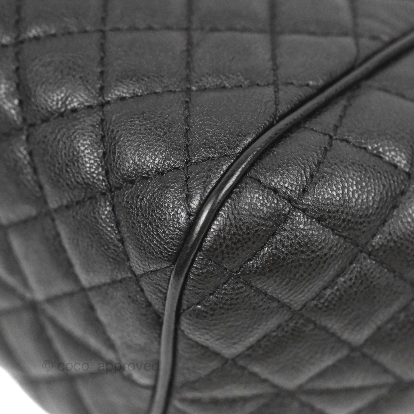 Chanel Paris Rome Colosseum Lock Bag Black Calfskin Antique Gold