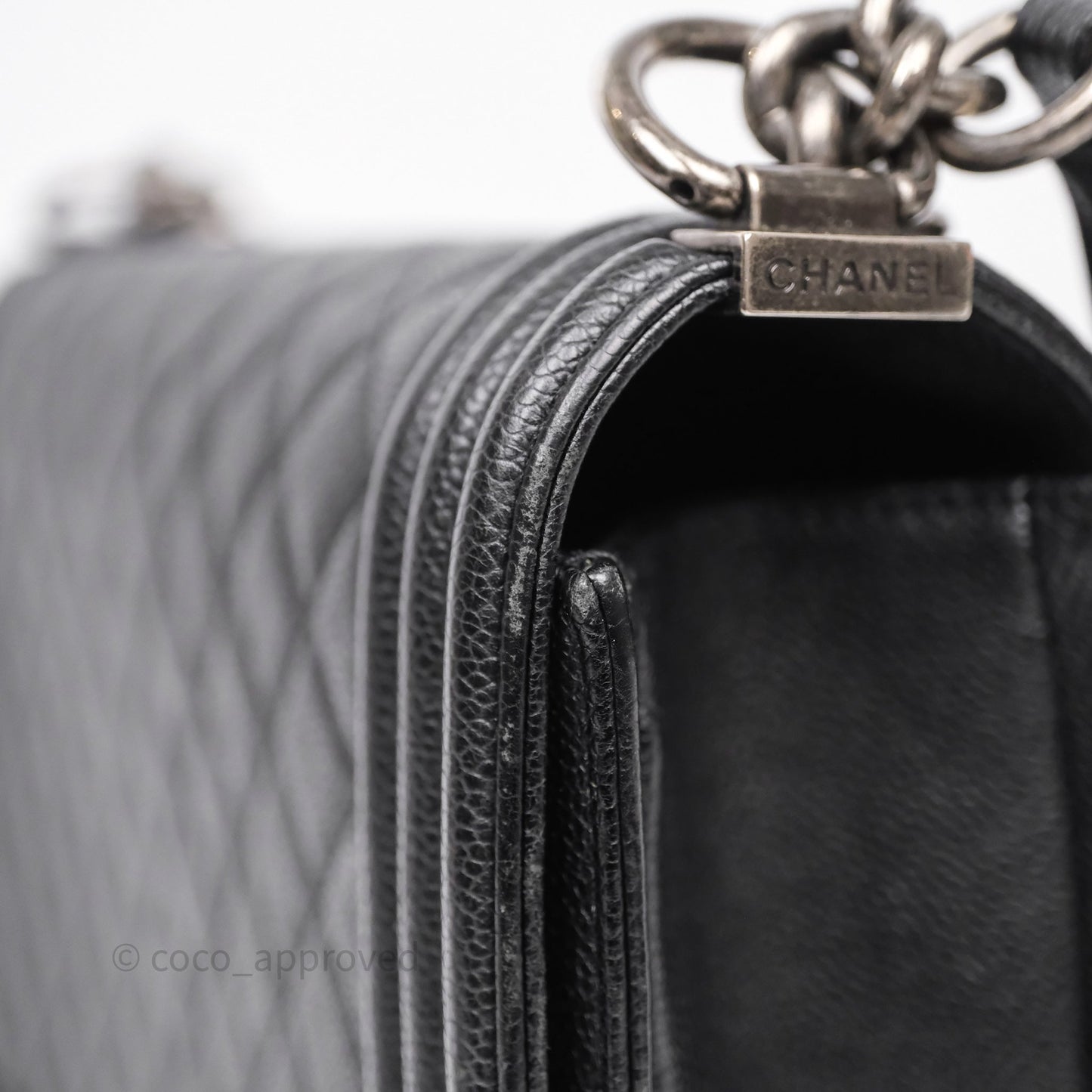 Chanel Quilted New Medium Boy Black Caviar Ruthenium Hardware