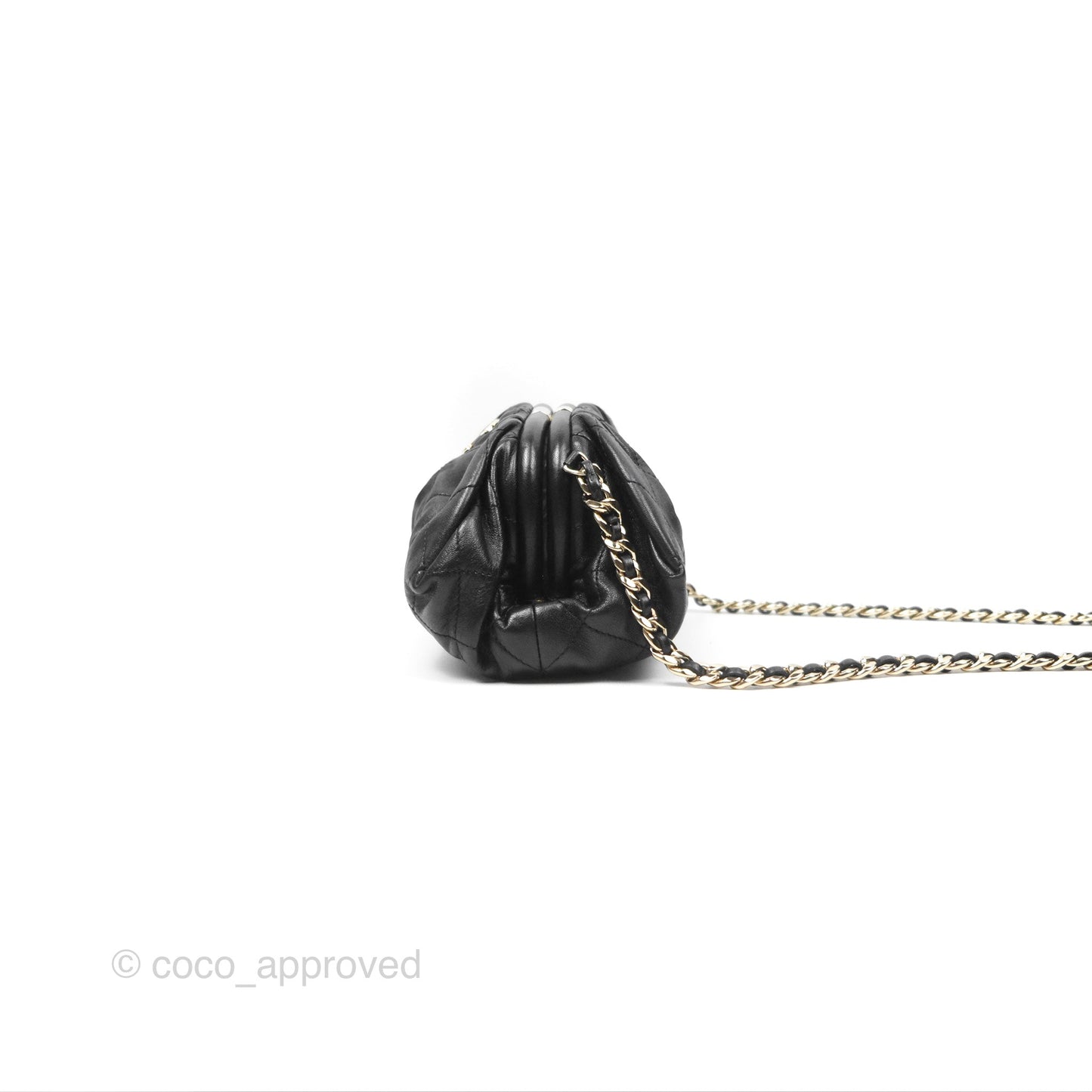 Chanel Quilted Clutch with Chain Black Lambskin Gold Hardware
