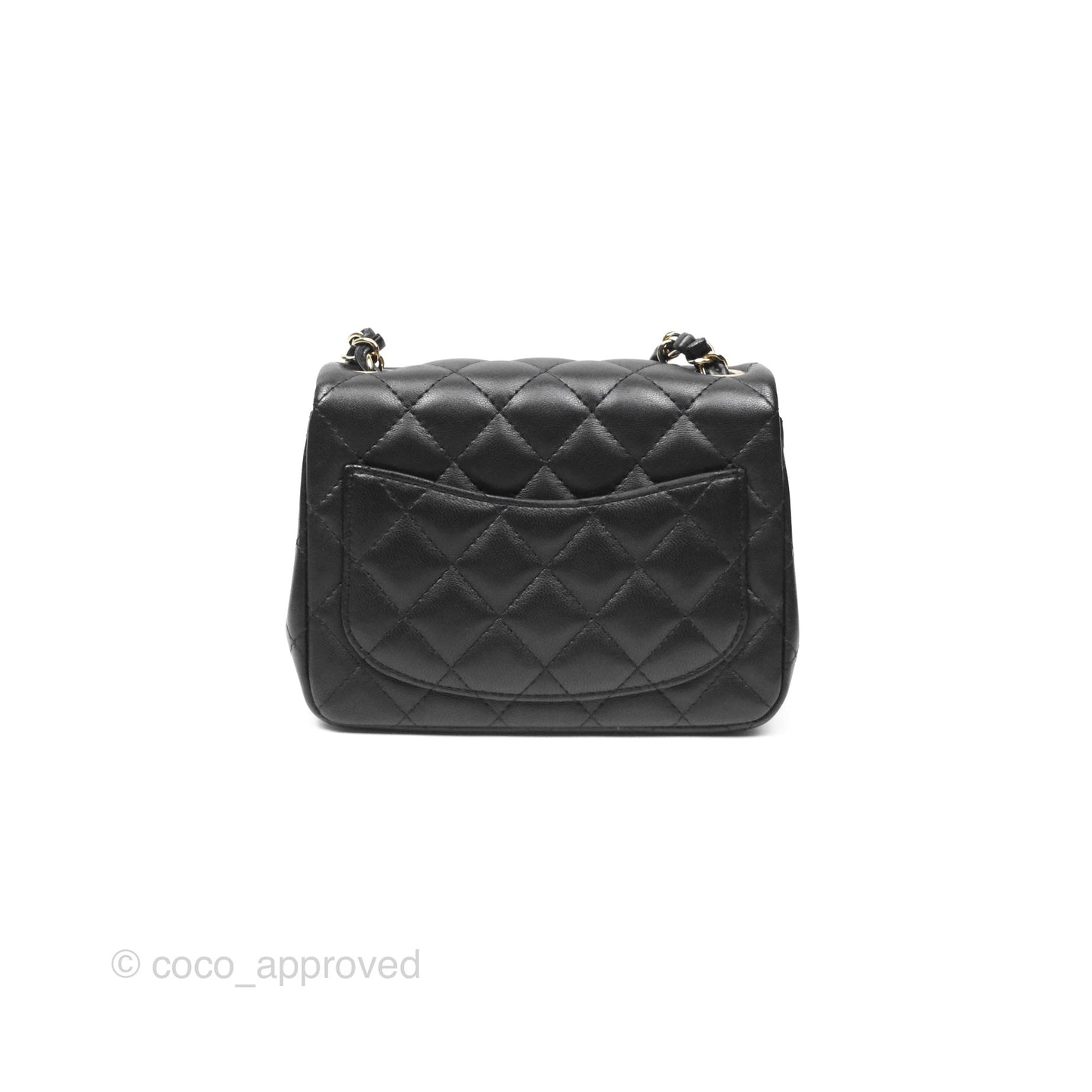 Chanel Mini Square Black Lambskin Gold Hardware
