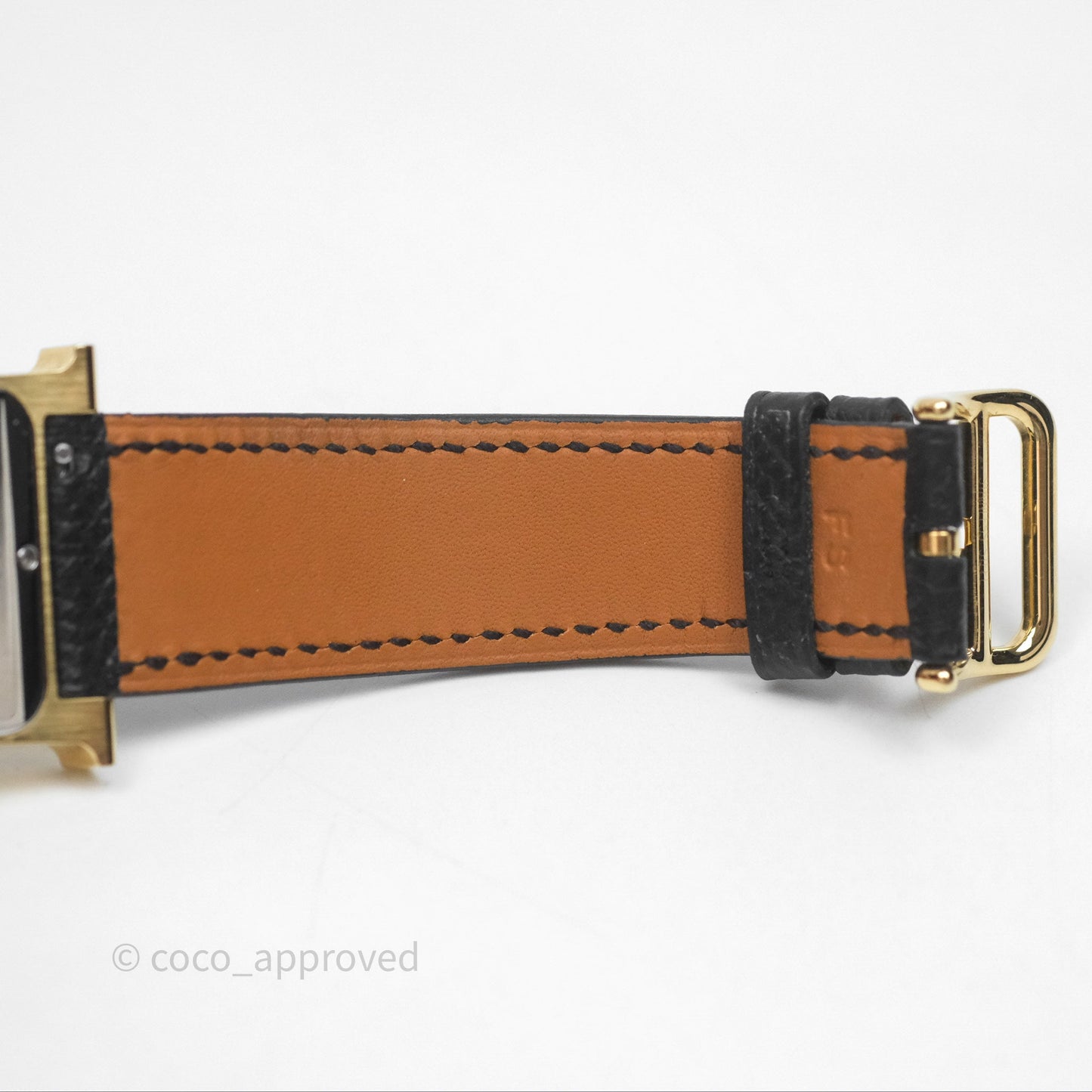 Hermès Heure H Watch Medium Model 30 mm Black Noir 89  Epsom Gold Hardware