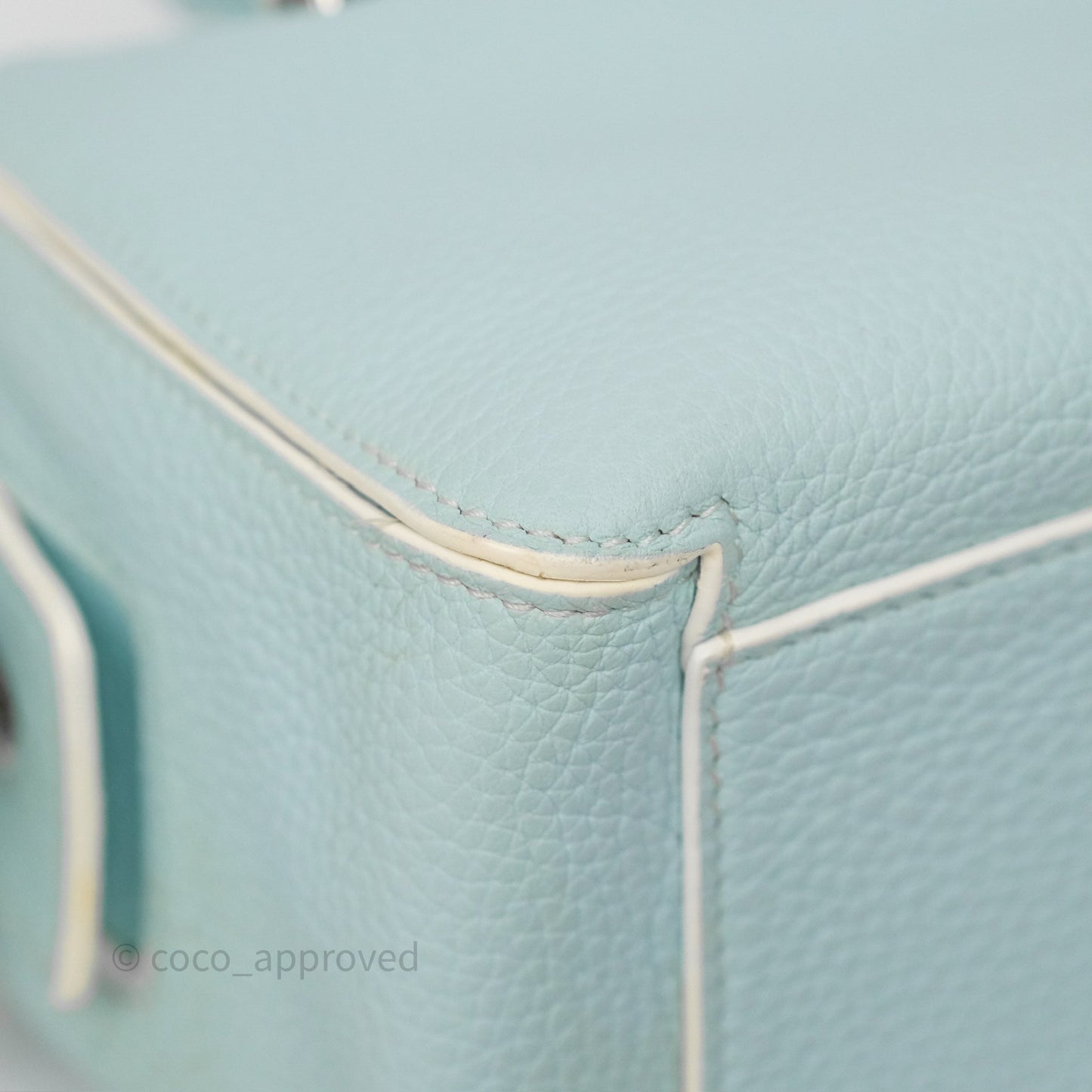 Delvaux Cool Box Mini Taurillon Soft Grained Calfskin Celadon