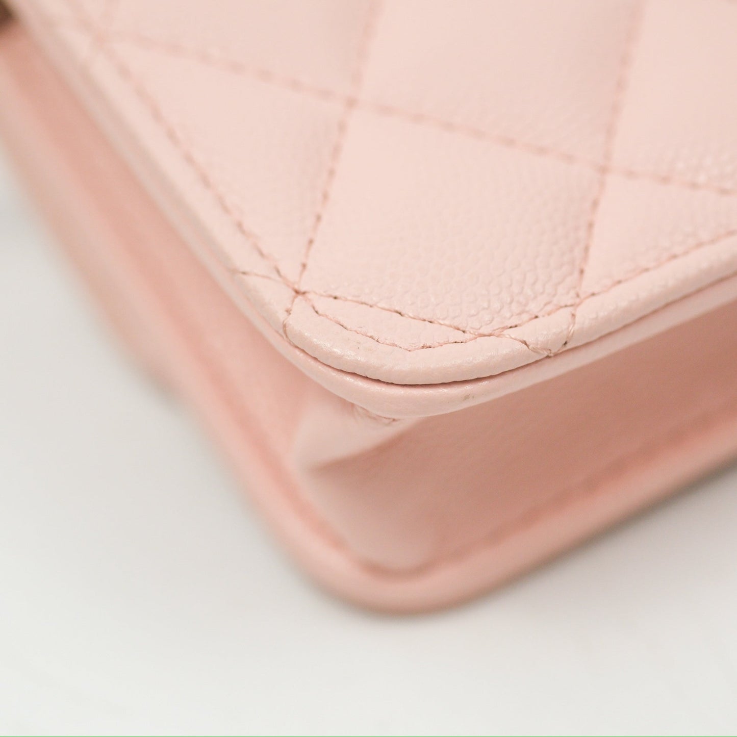 Chanel Mini WOC Phone Holder Pink Caviar Gold Hardware
