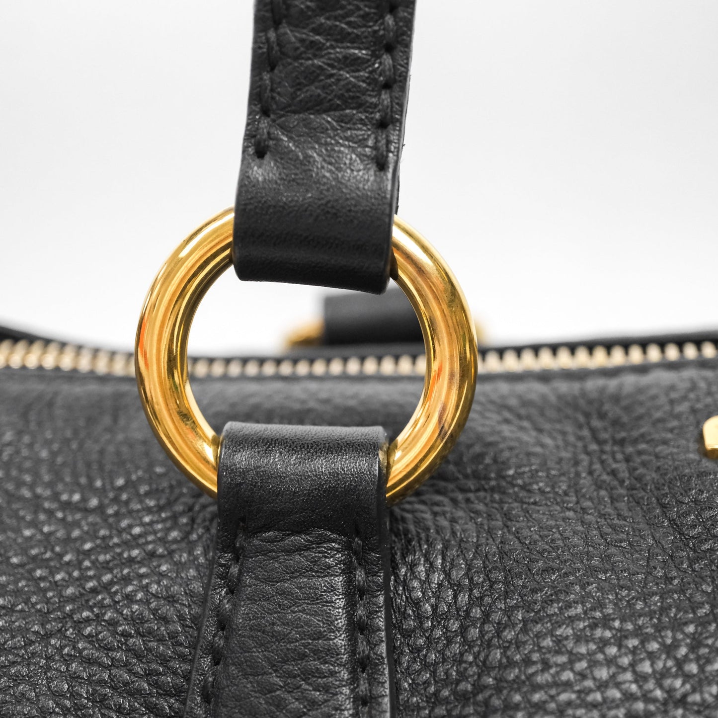 Miu Miu Vitello Tote Bag Black Gold Hardware