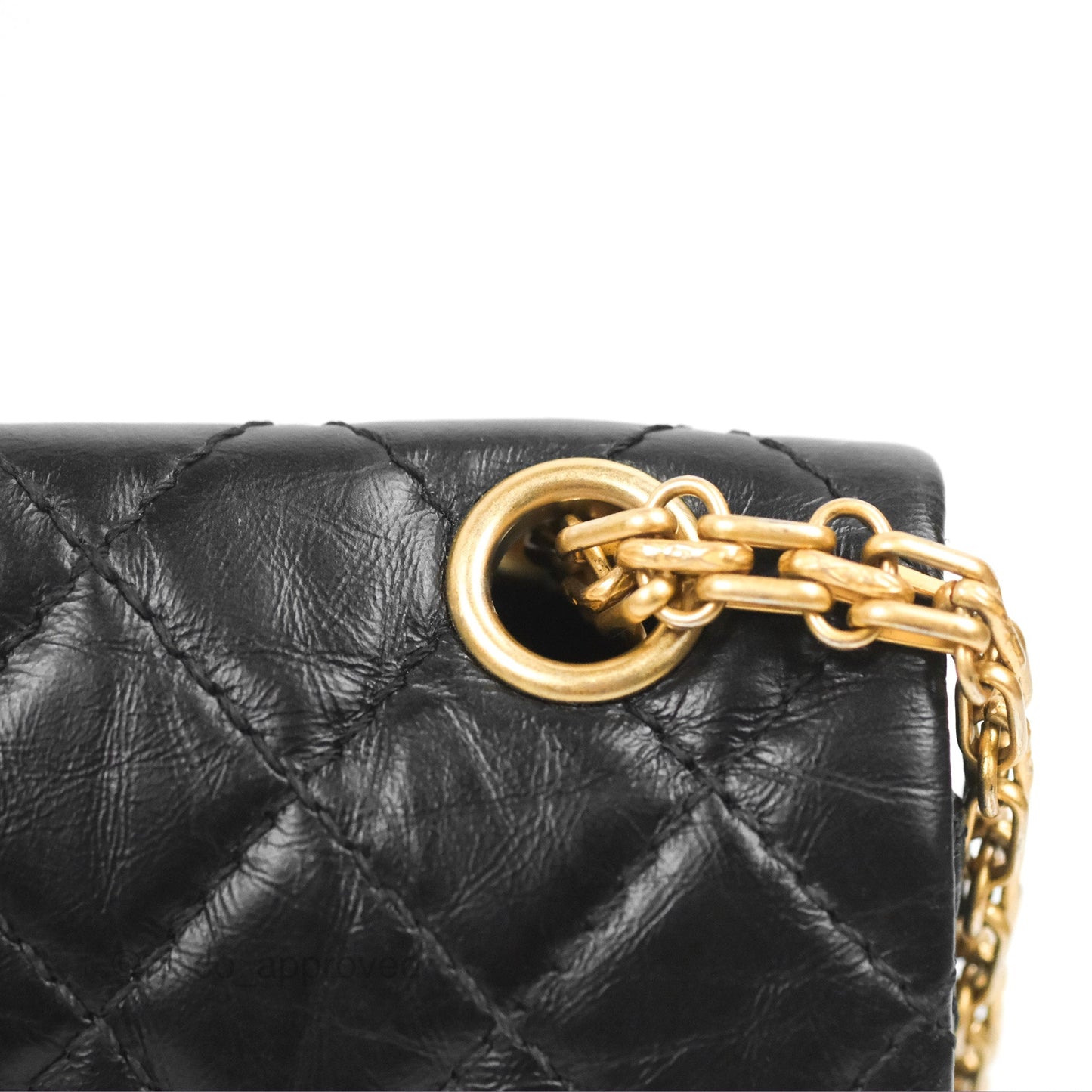 Chanel Mini Reissue 224 Black Aged Calfskin Aged Gold Hardware