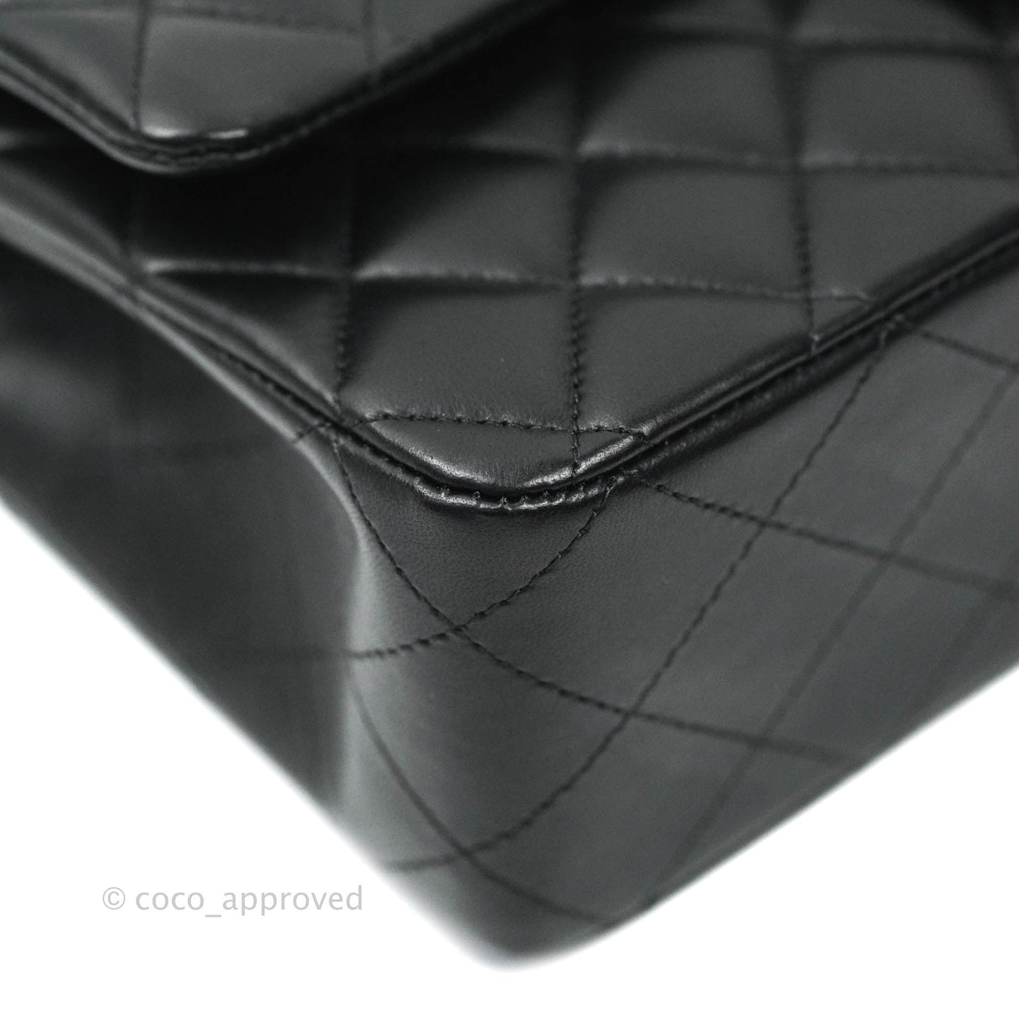 Chanel Classic M/L Black Lambskin Gold Hardware