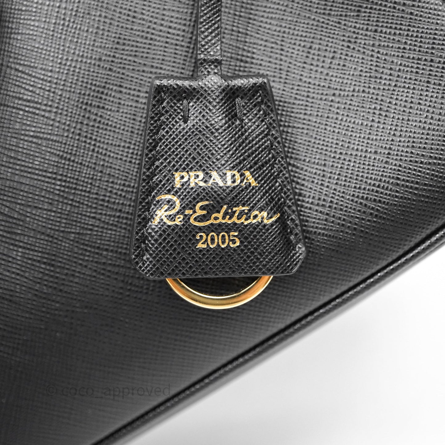 Prada Re-Edition 2005 Black Saffiano Leather Bag Gold Hardware