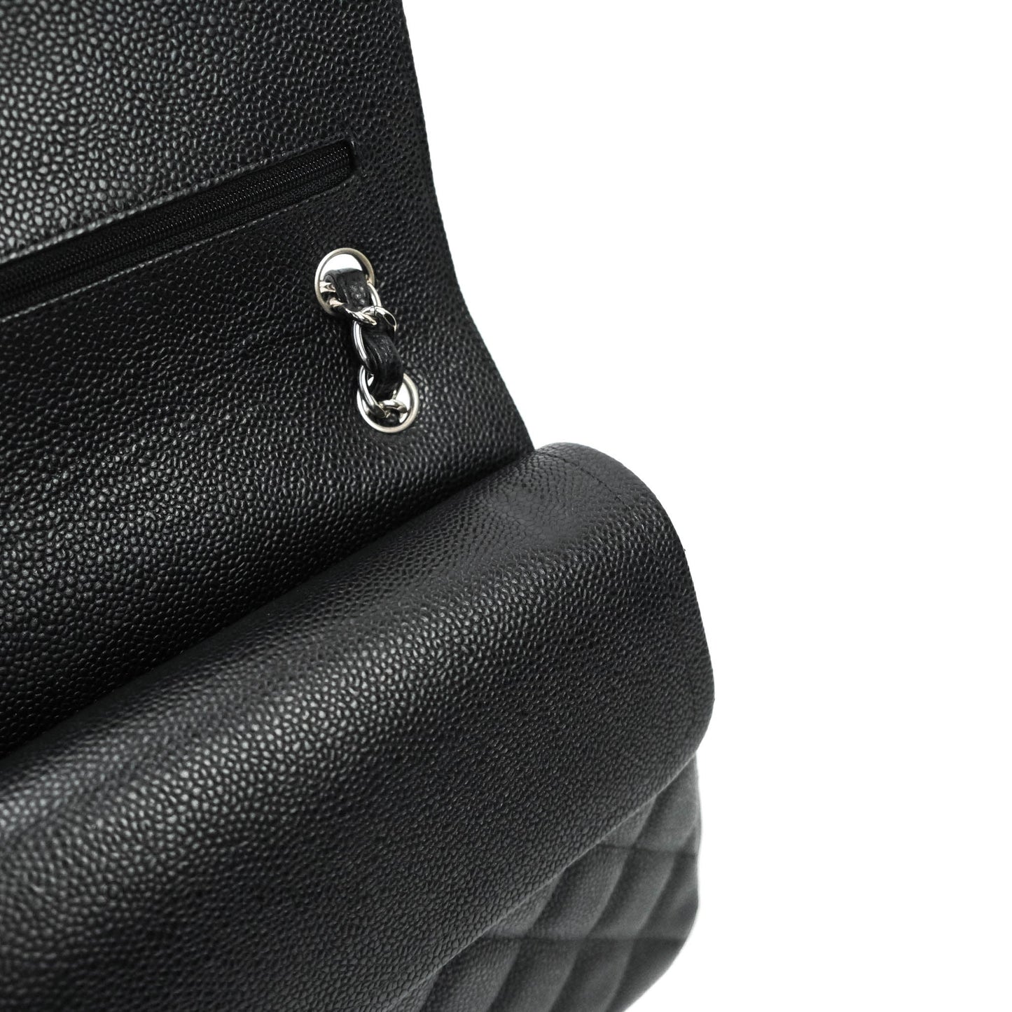 Chanel Jumbo Double Flap Black Caviar Silver Hardware⁣⁣