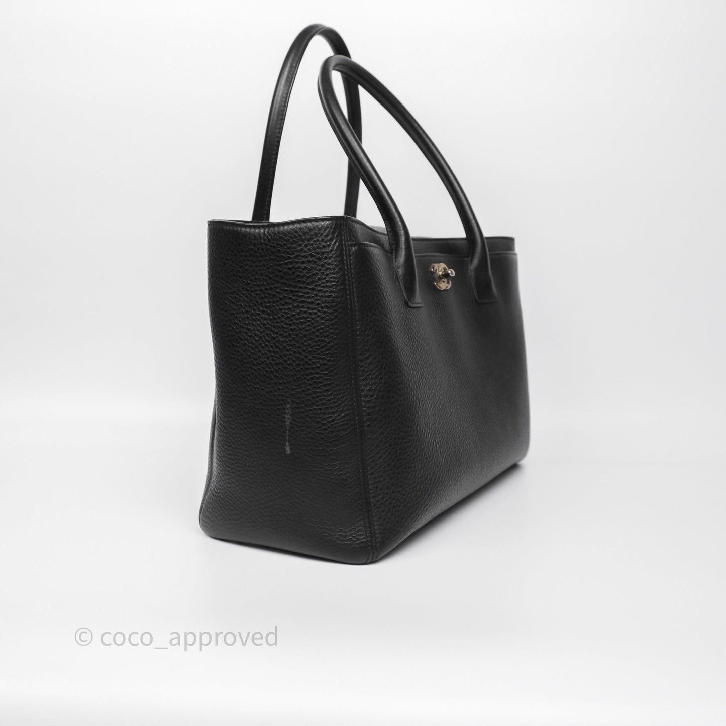 Chanel Executive Tote Bag Black Grained Calfskin Silver Hardware