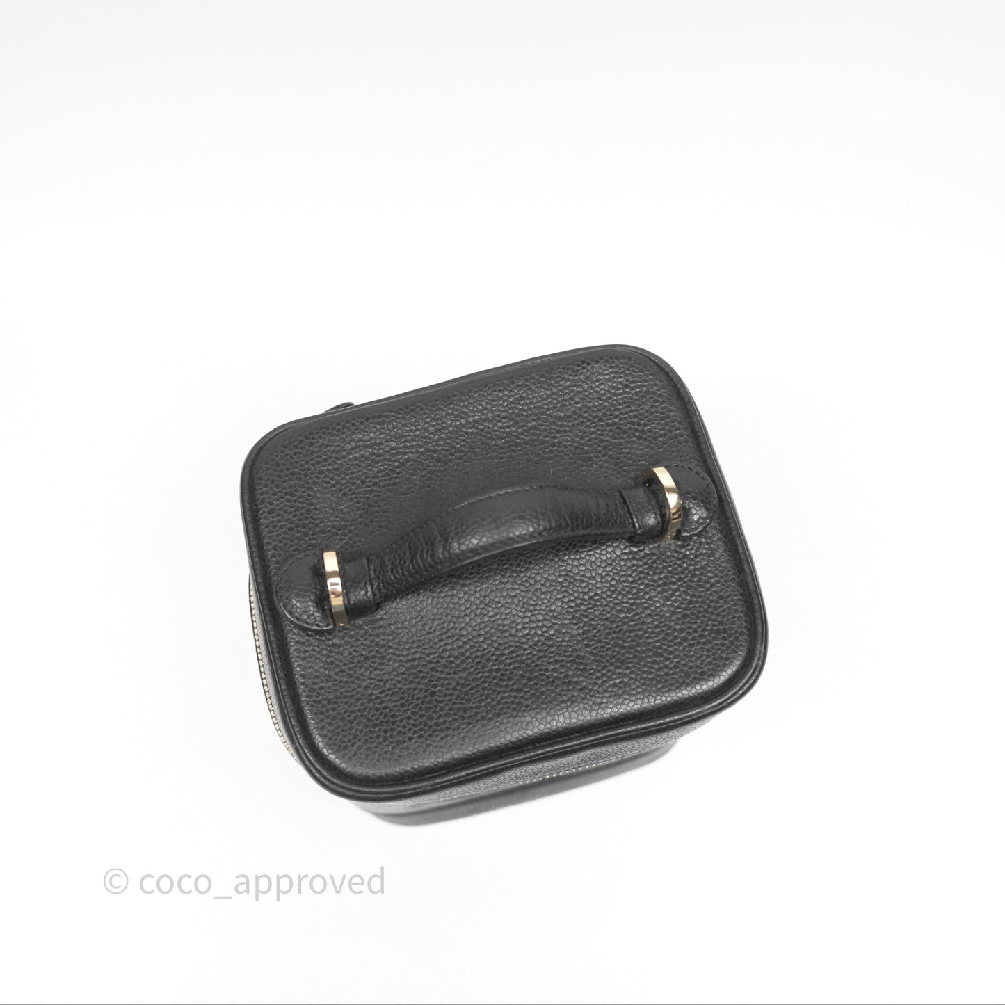 Chanel Vintage Vanity Case Black Caviar Gold Hardware