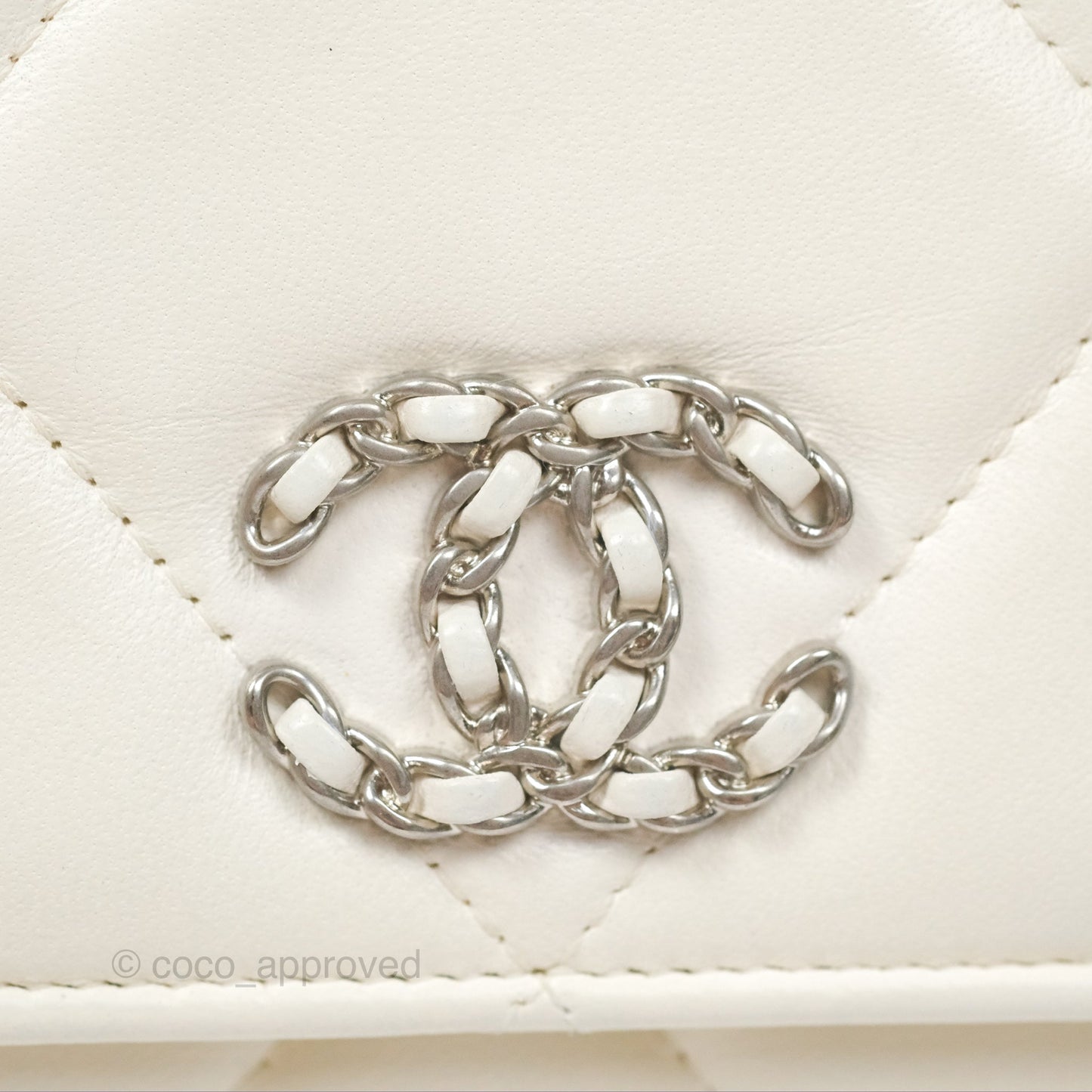 Chanel 19 Wallet on Chain WOC White Mixed Hardware
