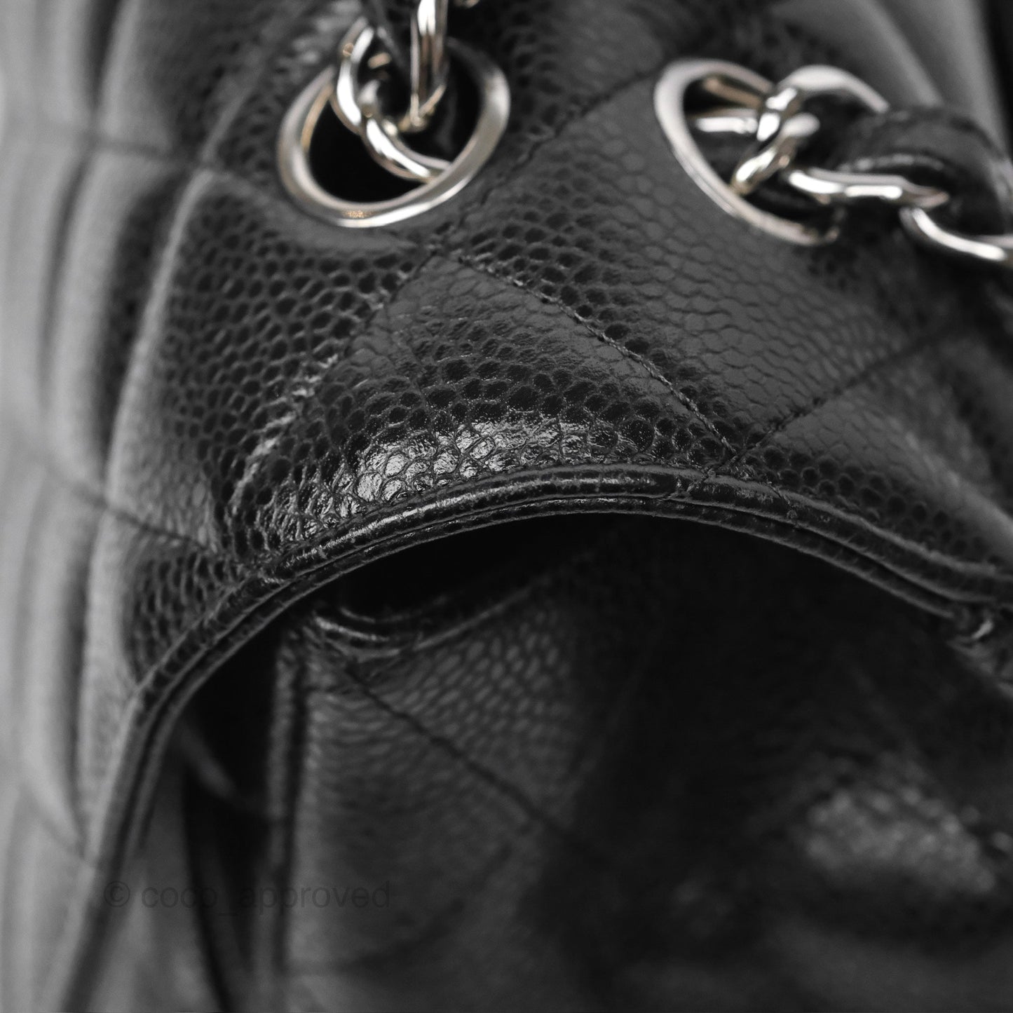 Chanel Maxi Single Flap Quilted Black Caviar Silver Hardware