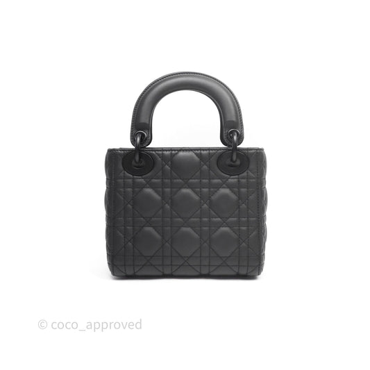 Dior Mini Lady Dior Ultra Matte Black Cannage Calfskin