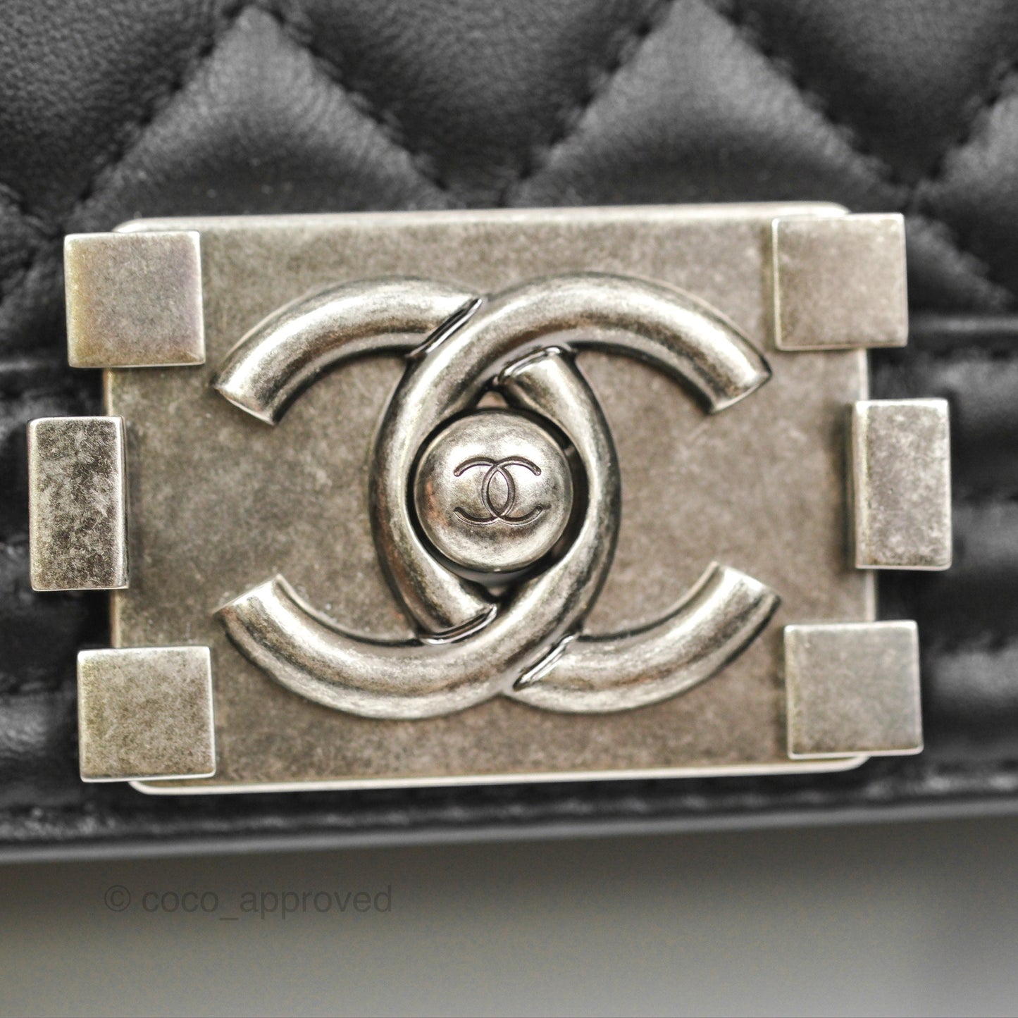 Chanel Small Boy Quilted Black Calfskin Ruthenium Hardware