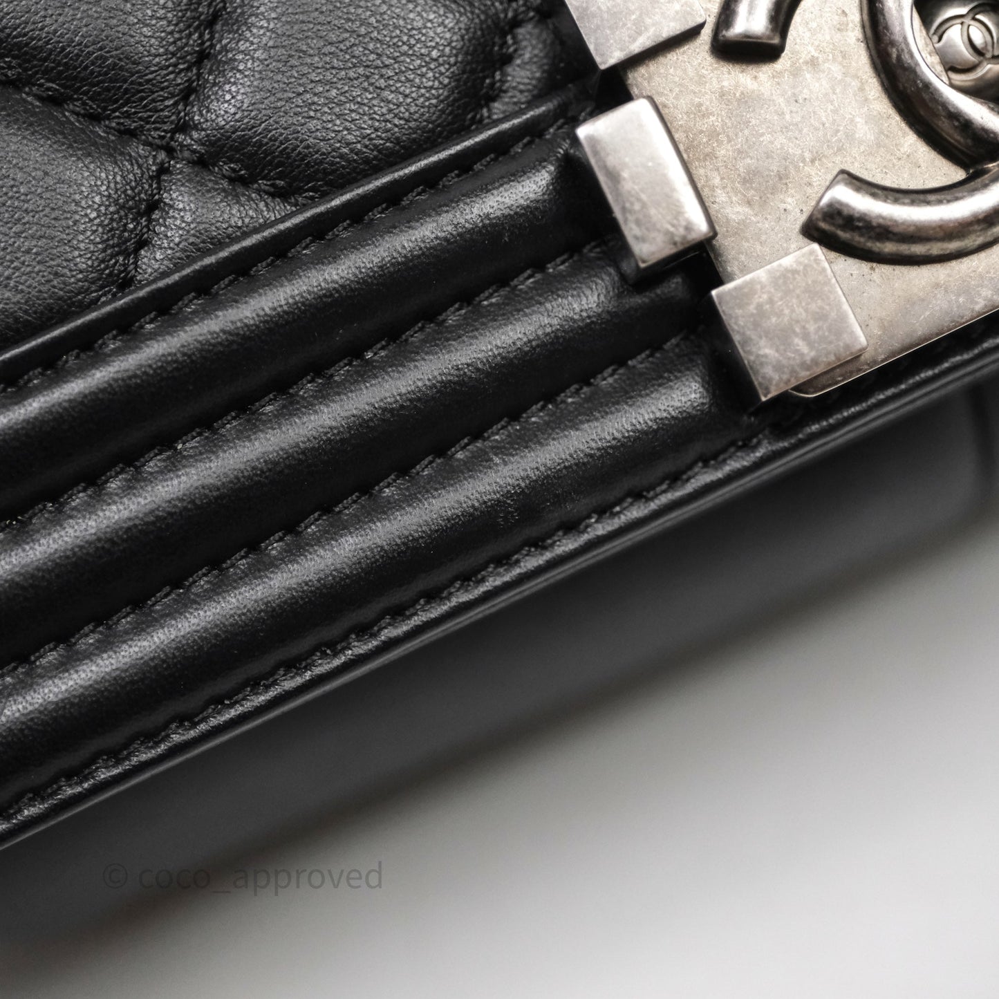Chanel Medium Boy Quilted Black Lambskin Ruthenium Hardware