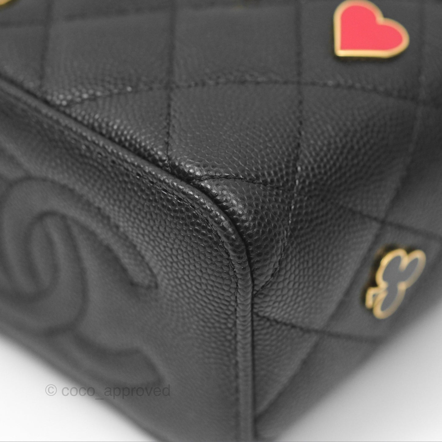 Chanel Mini Poker Vanity With Chain Black Caviar Gold Hardware