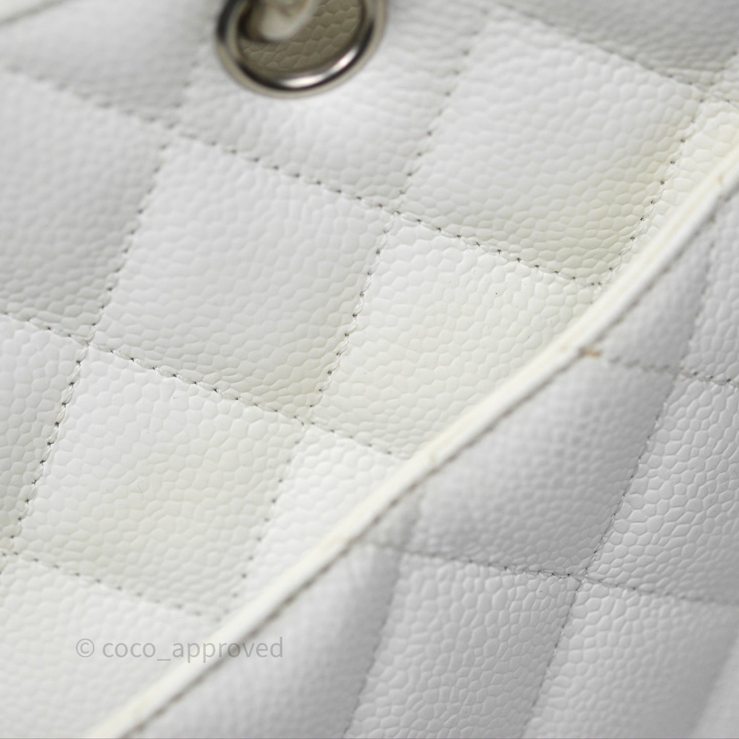 Chanel GST White Caviar Silver Hardware