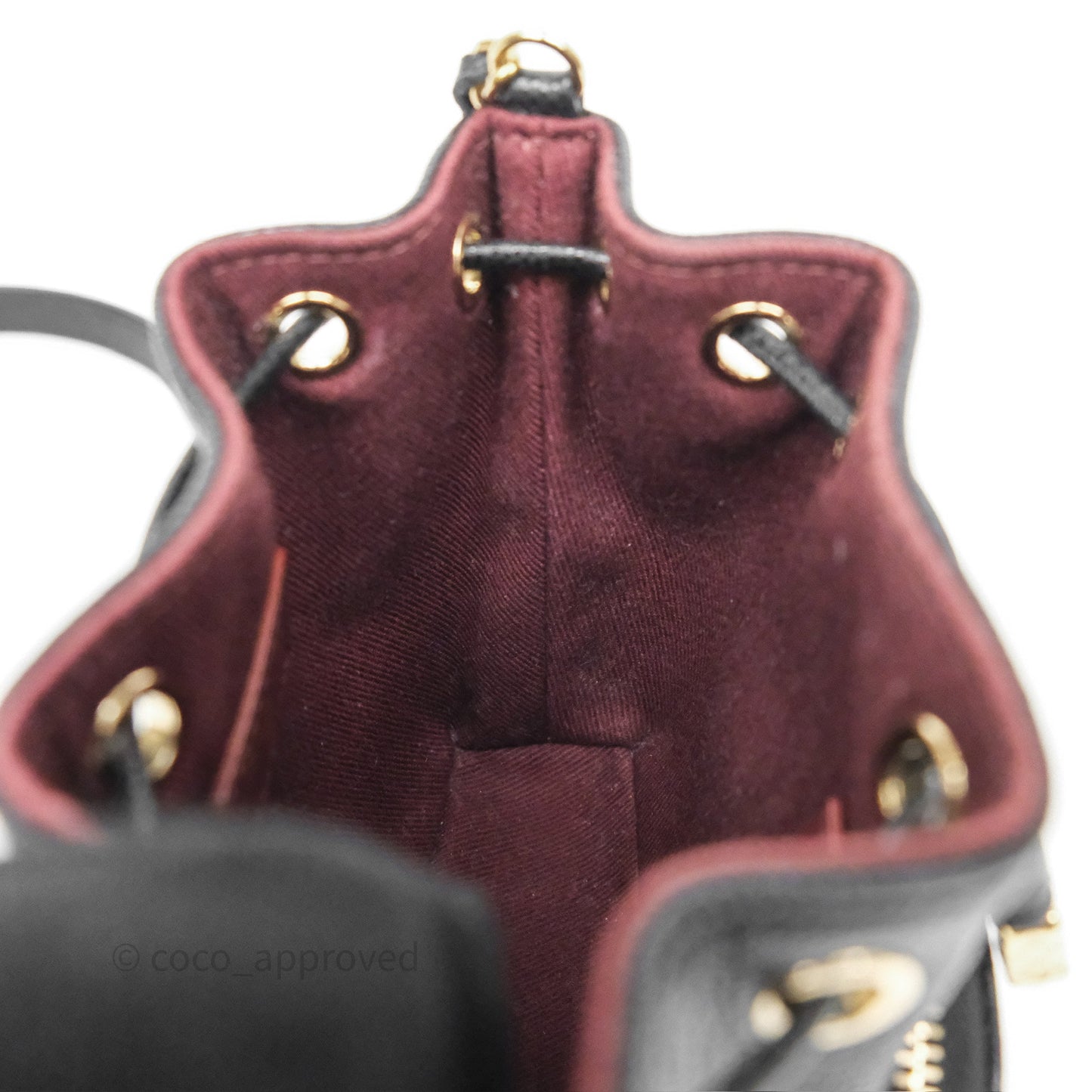 Chanel Mini Pocket Bucket Bag Black Caviar Gold Hardware