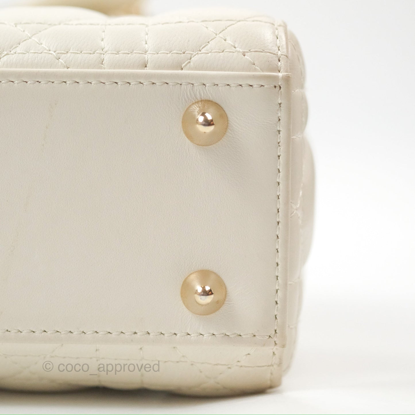 Christian Dior My ABCDior Lady Dior White Cannage Lambskin Gold Hardware