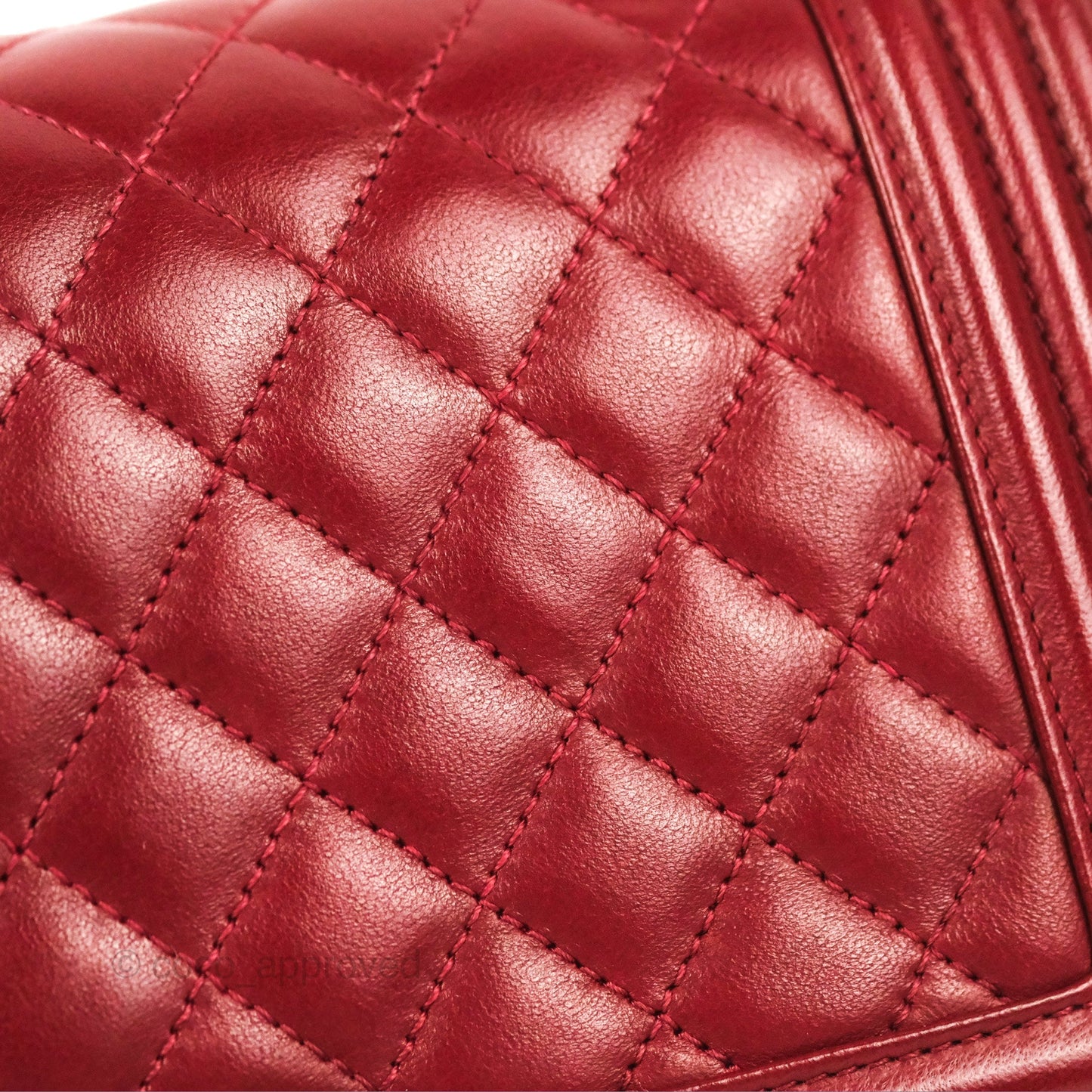 Chanel Quilted Medium Boy Dark Red Calfskin Ruthenium Hardware