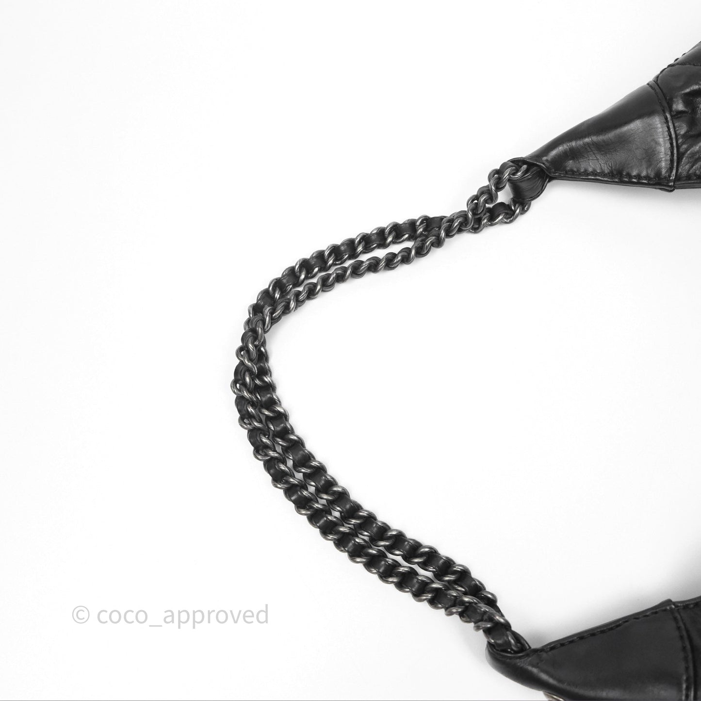 Chanel Quilted Coco Supple Hobo Black Aged Calfskin Ruthenium Hardware