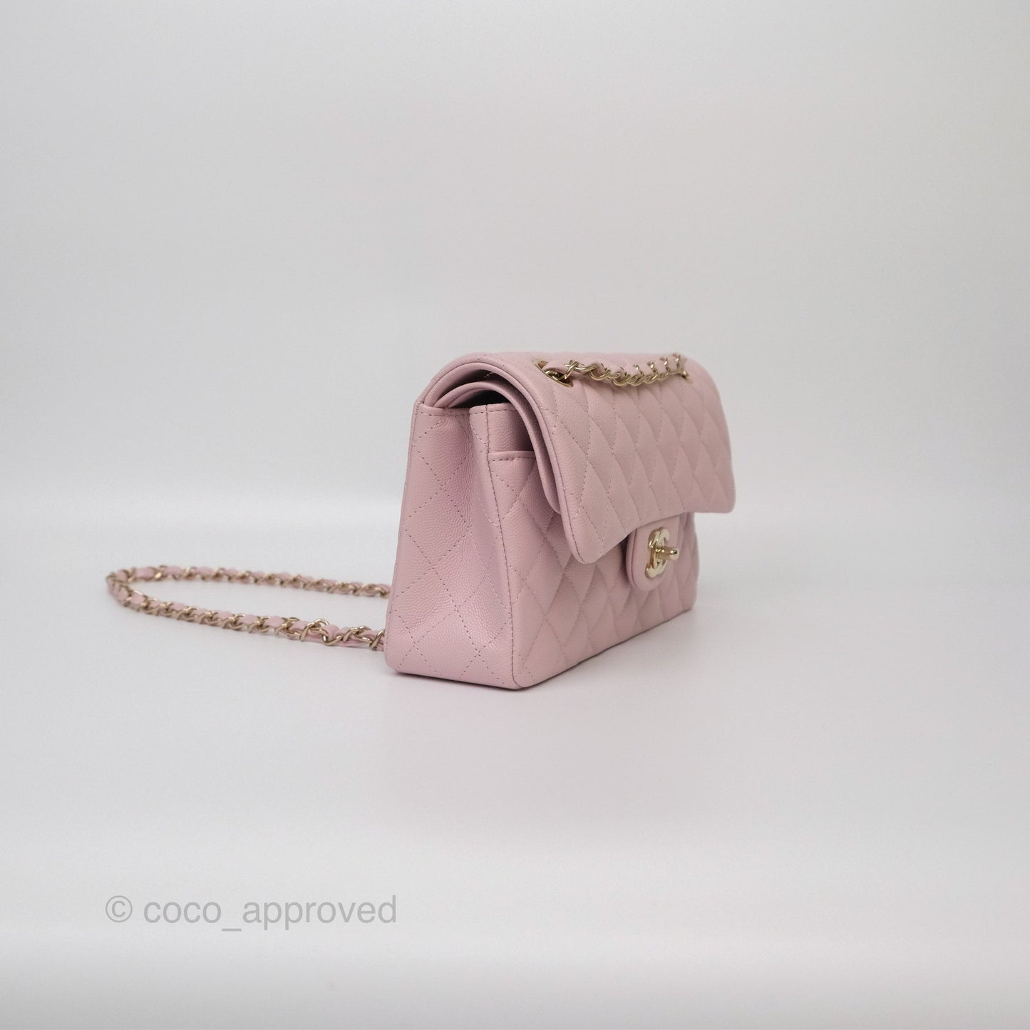 Chanel Small S/M Classic Flap Light Pink Caviar Gold Hardware