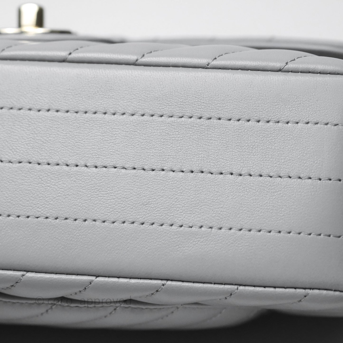 Chanel Classic Small Flap Chevron Grey Lambskin Gold Hardware