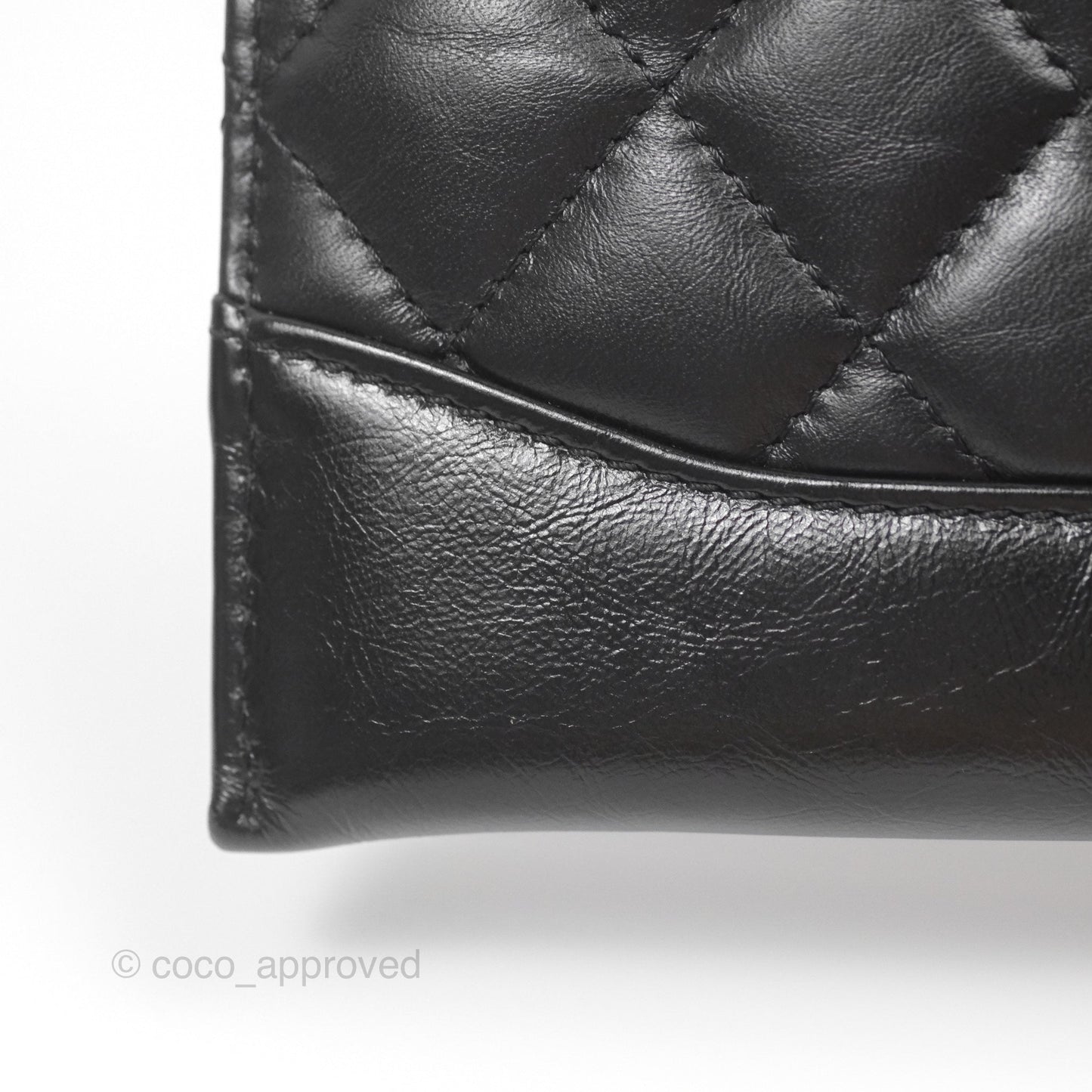 Chanel Quilted Gabrielle Zip Pouch Black Calfskin