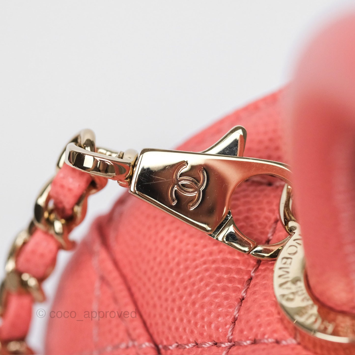 Chanel Mini Coco Handle Quilted Pink Caviar Gold Hardware