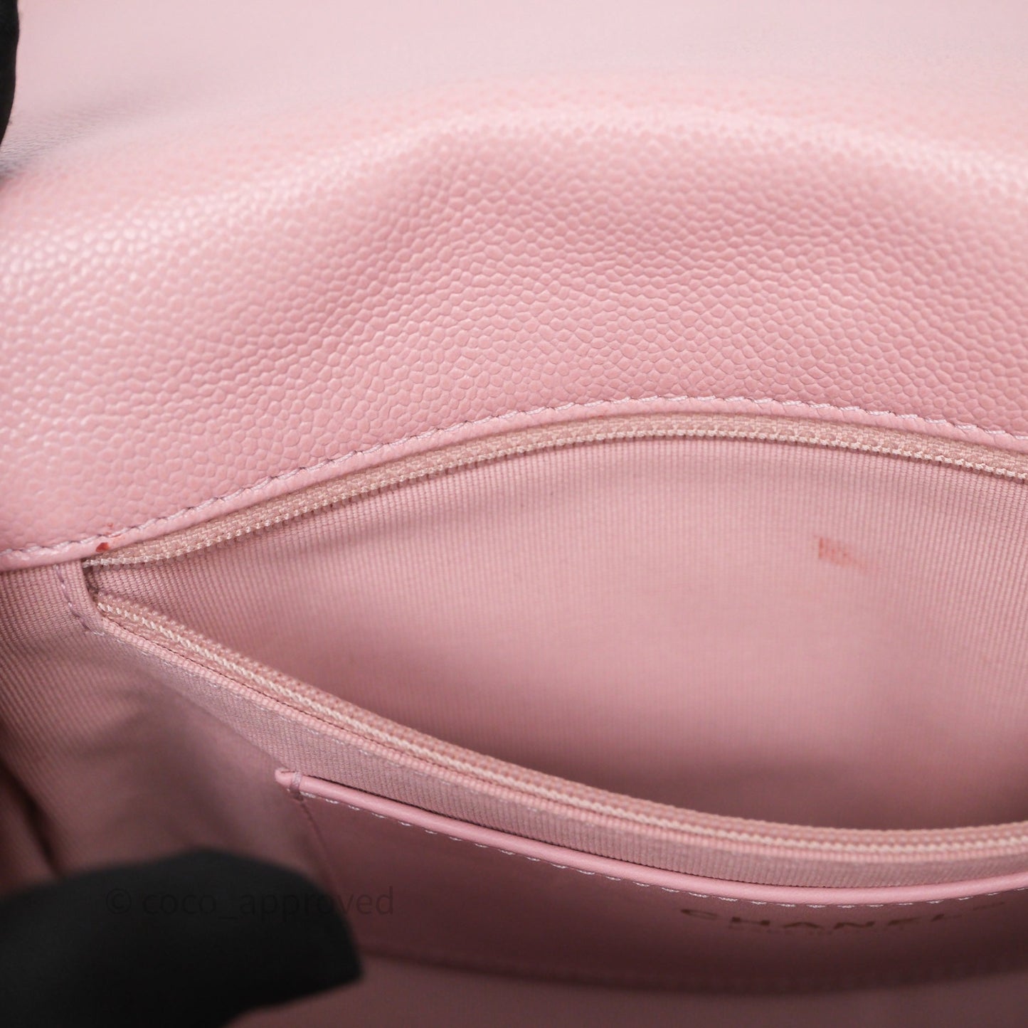 Chanel Chain Around Flap Bag Pink Caviar Aged Gold Hardware 22B