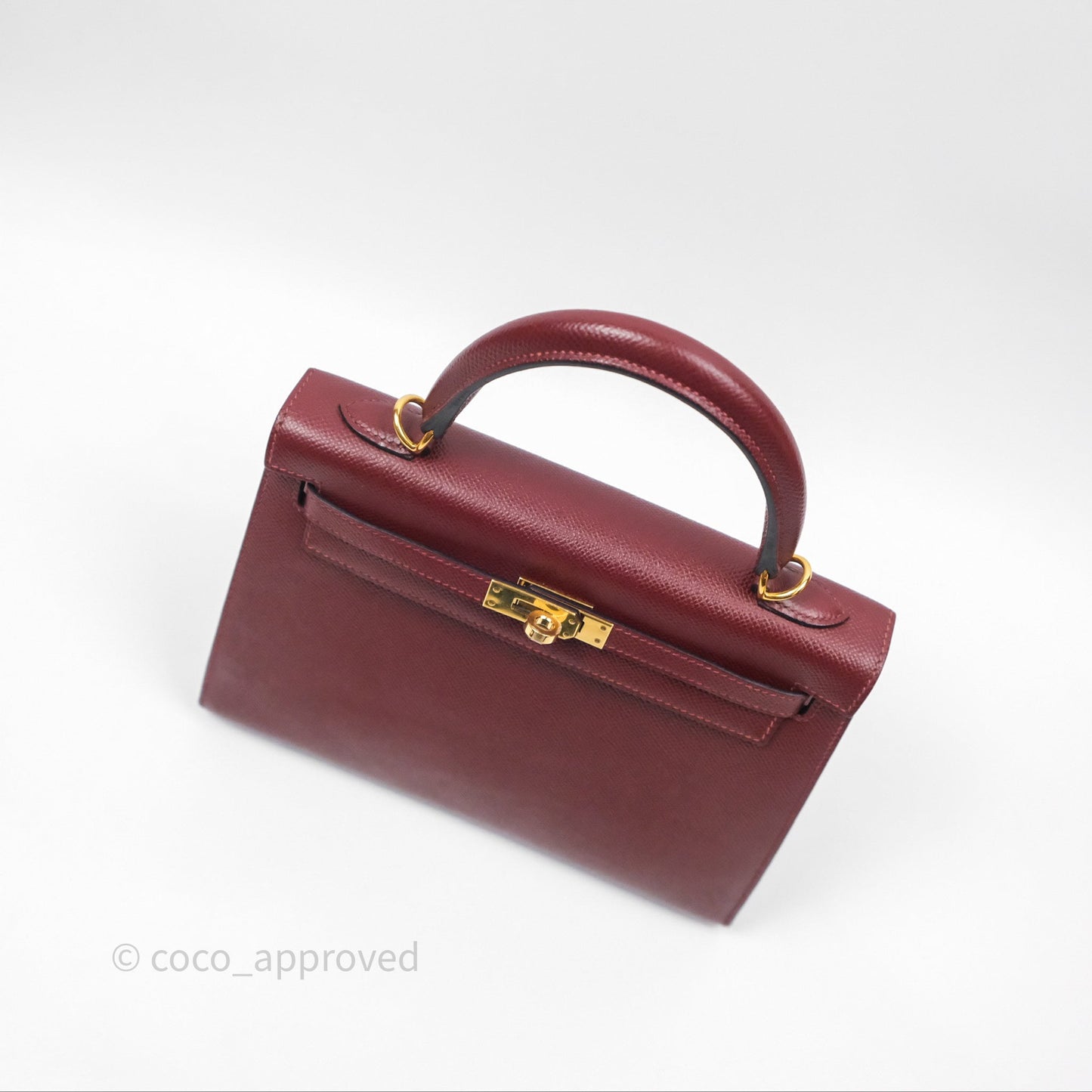 Hermès Sellier Kelly 25 Rouge H Epsom Gold Hardware