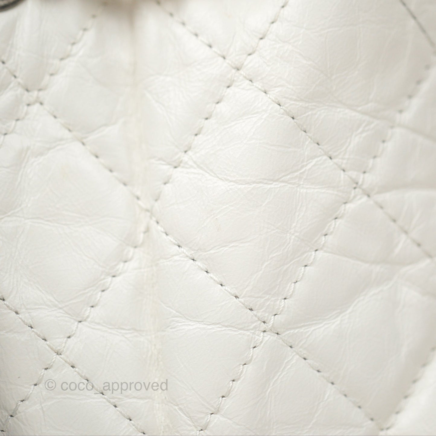 Chanel Small Gabrielle Backpack White Black Aged Calfskin
