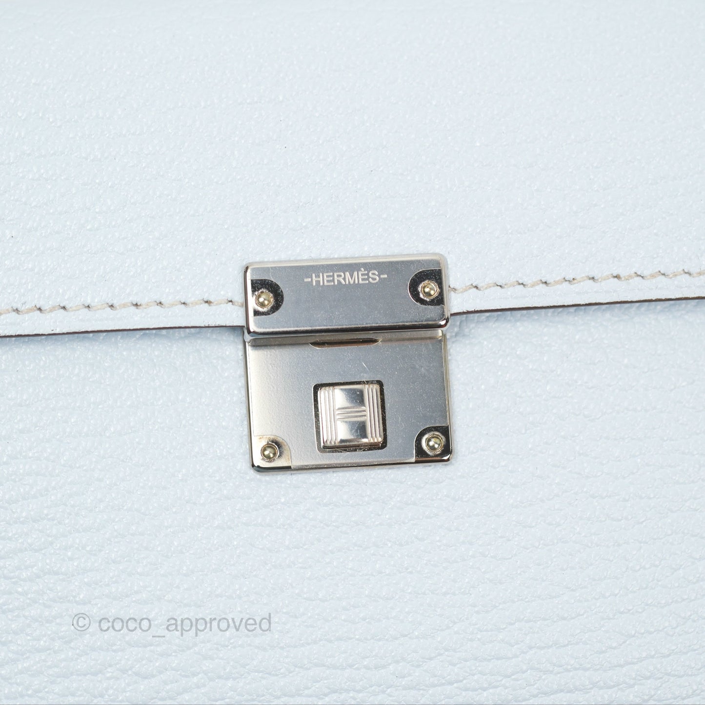Hermes Clic H Mini Card Holder Blue Chevre Mysore Palladium Hardware