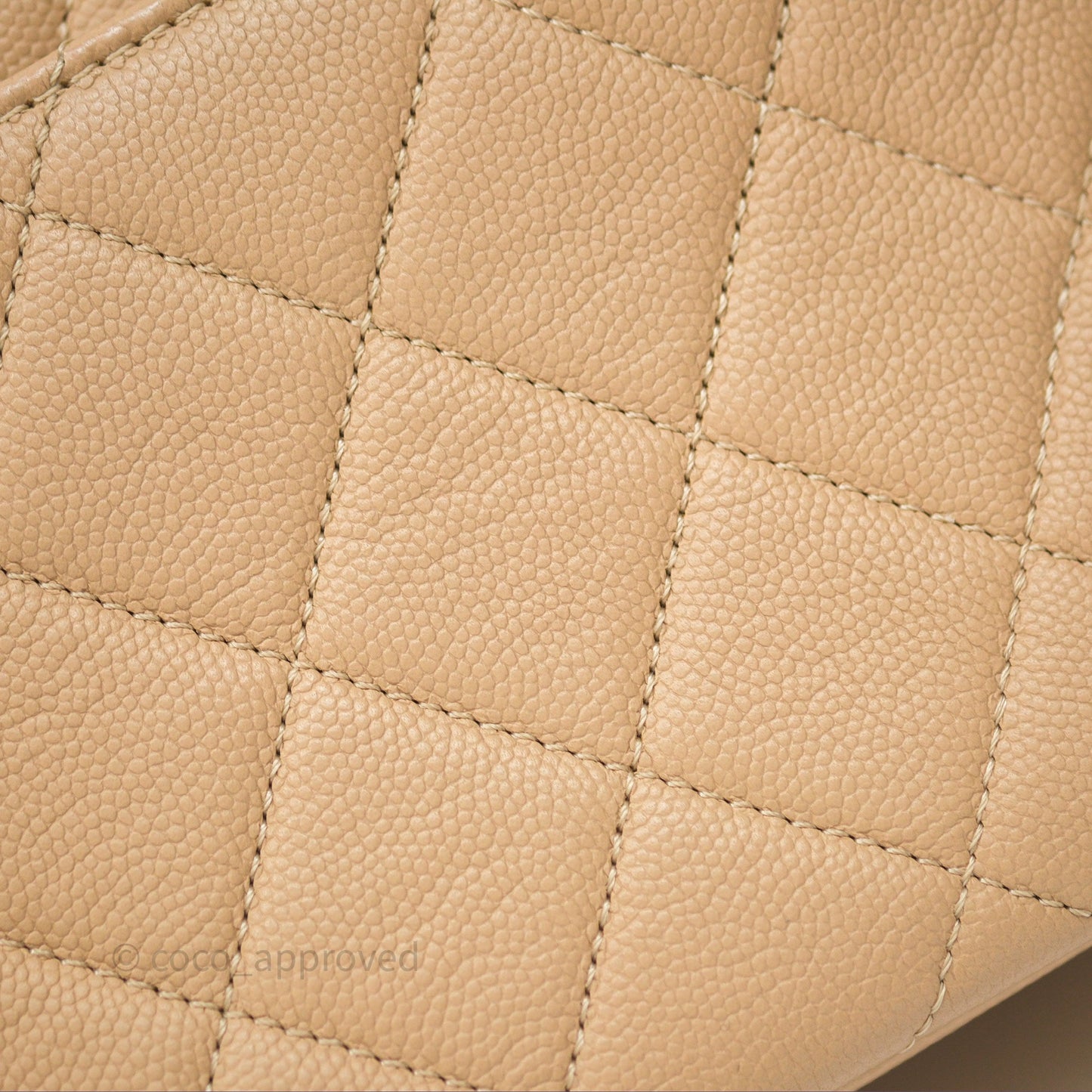 Chanel Quilted Small Business Affinity Flap Beige Caviar Gold Hardware