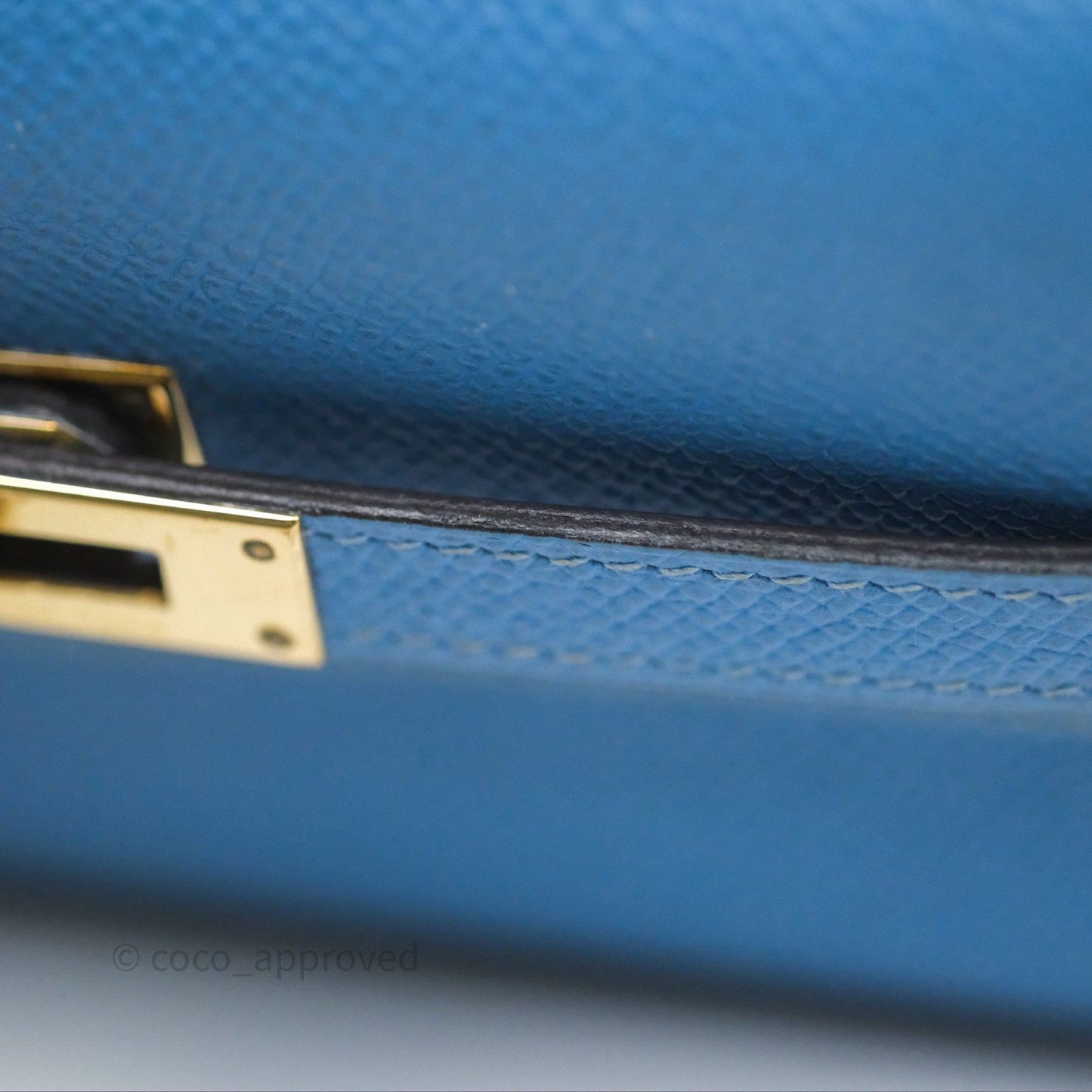 Hermès Kelly Depliant Wallet Blue Epsom Gold Hardware