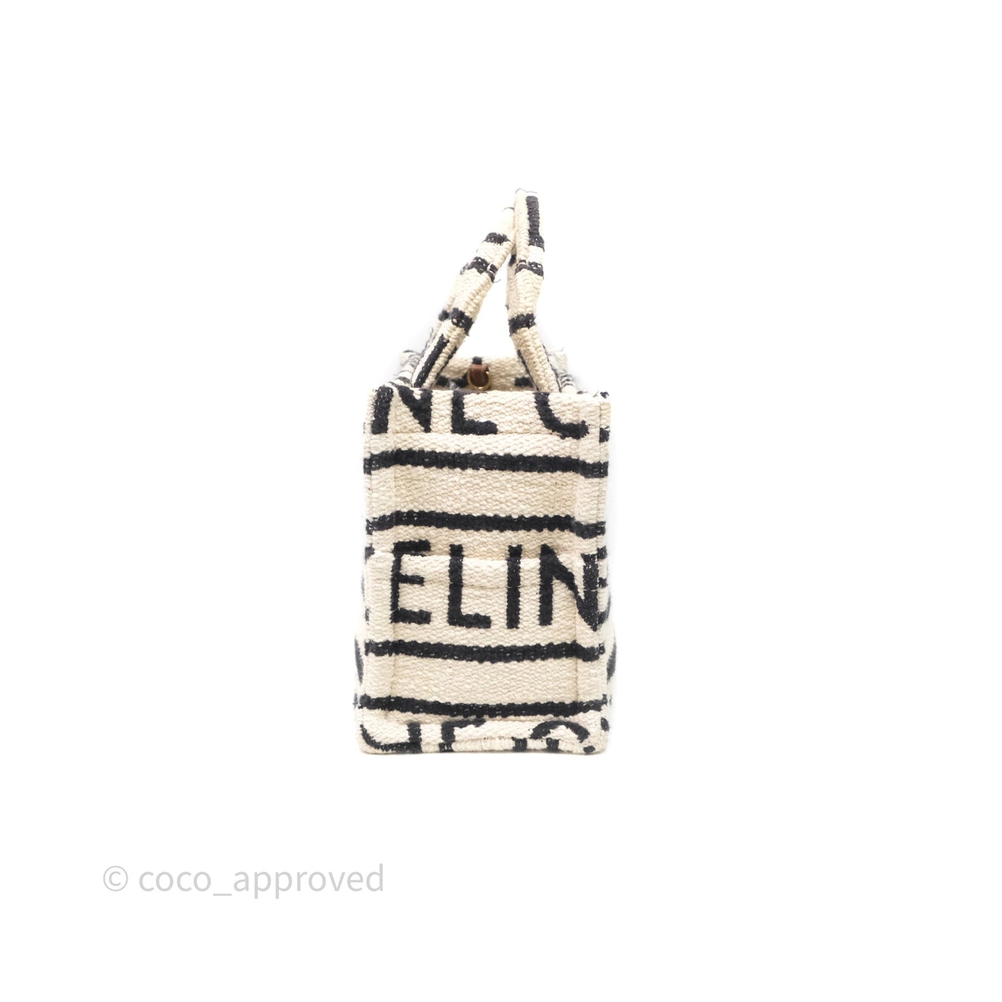 Celine Small Cabas Thais Textile with Celine All-Over White