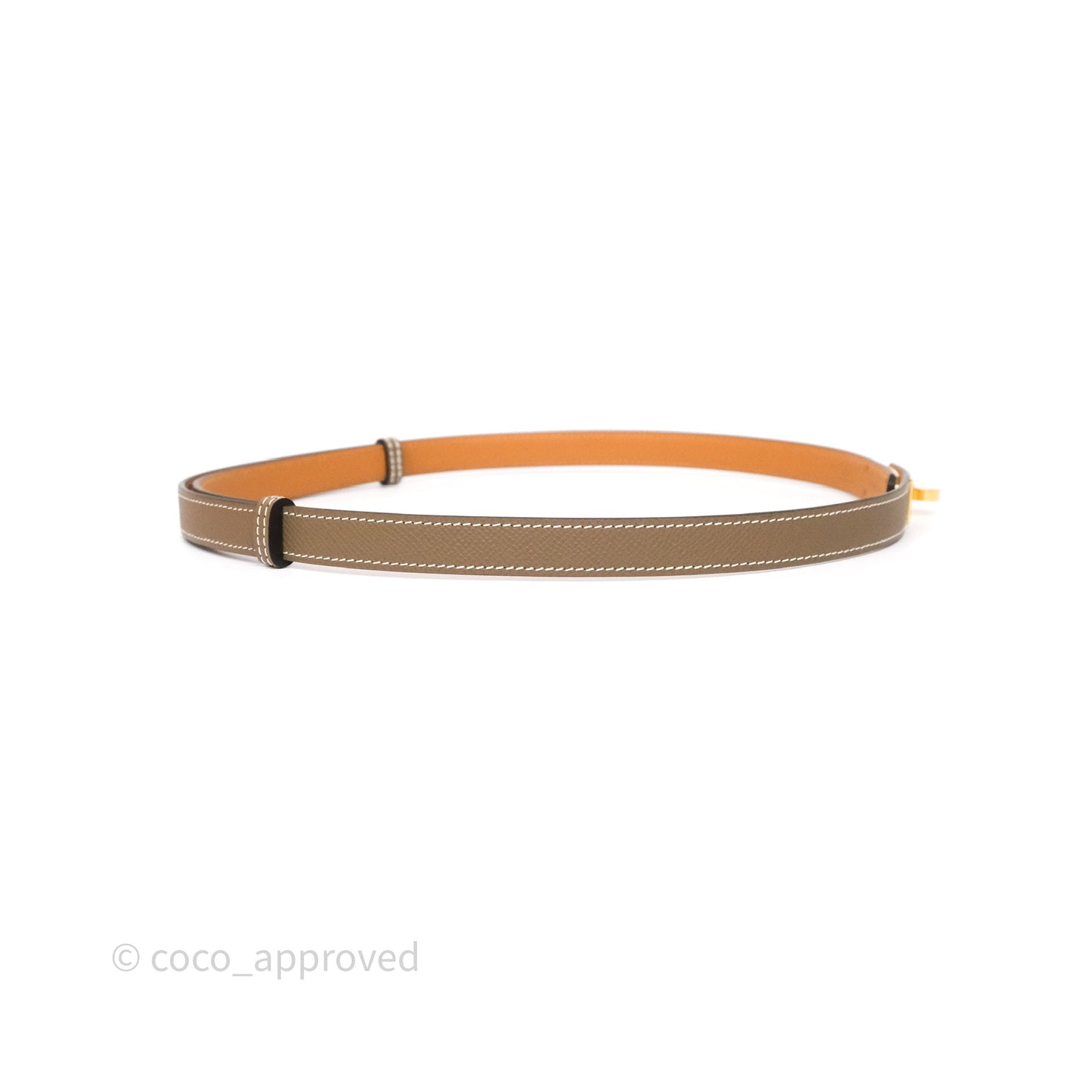 Hermès Kelly Buckle Belt Etoupe Epsom Gold Hardware