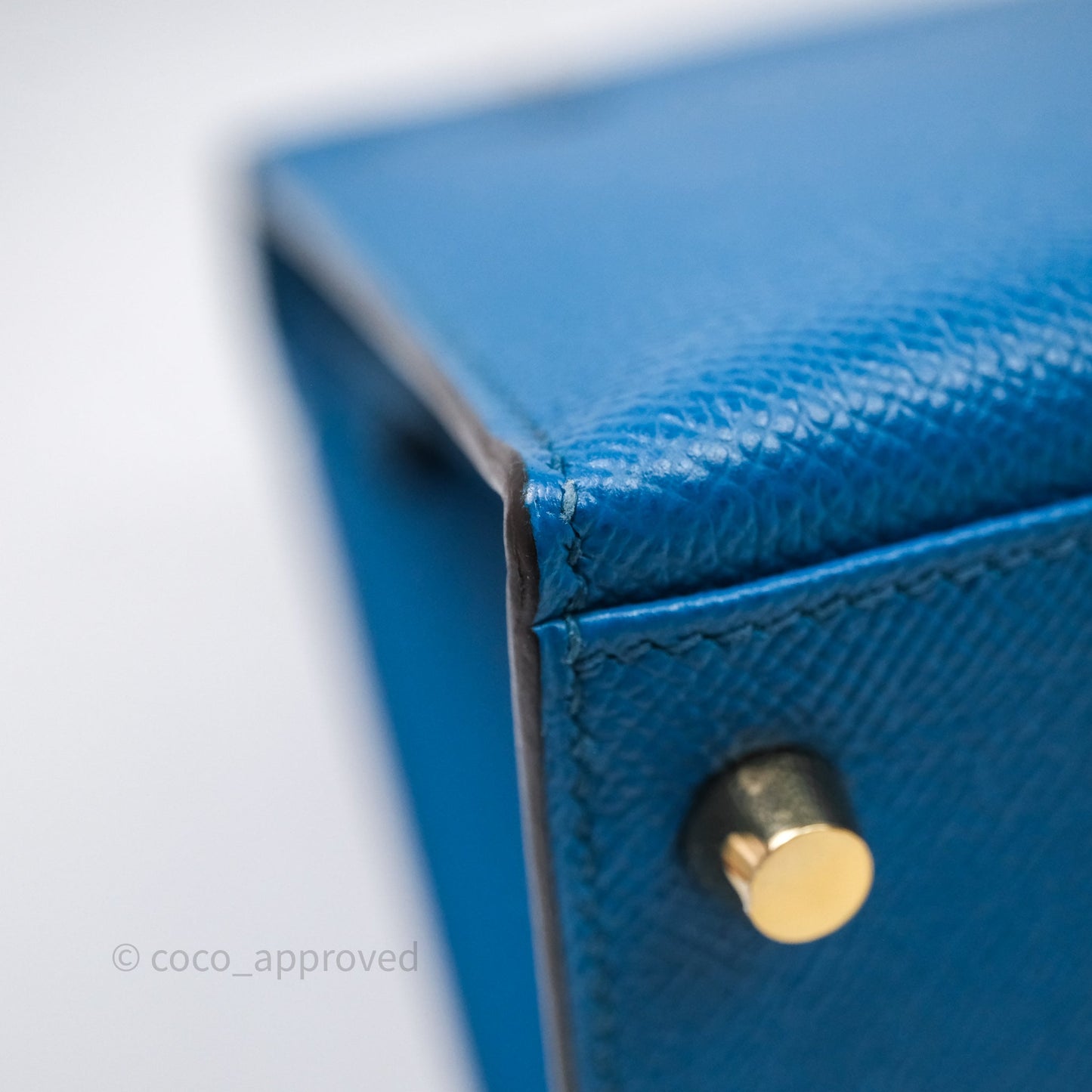 Hermès Kelly 28 Blue Epsom Gold Hardware