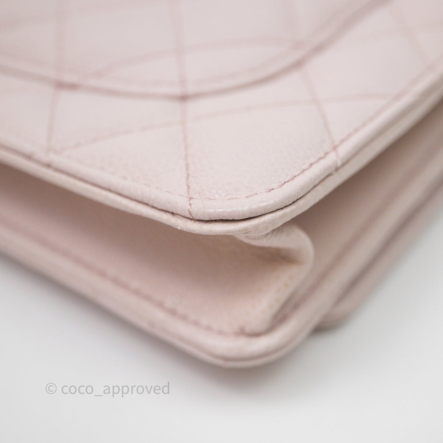 Chanel WOC Wallet On Chain CC Coco Chain Quilted Lilac Caviar Gold Hardware