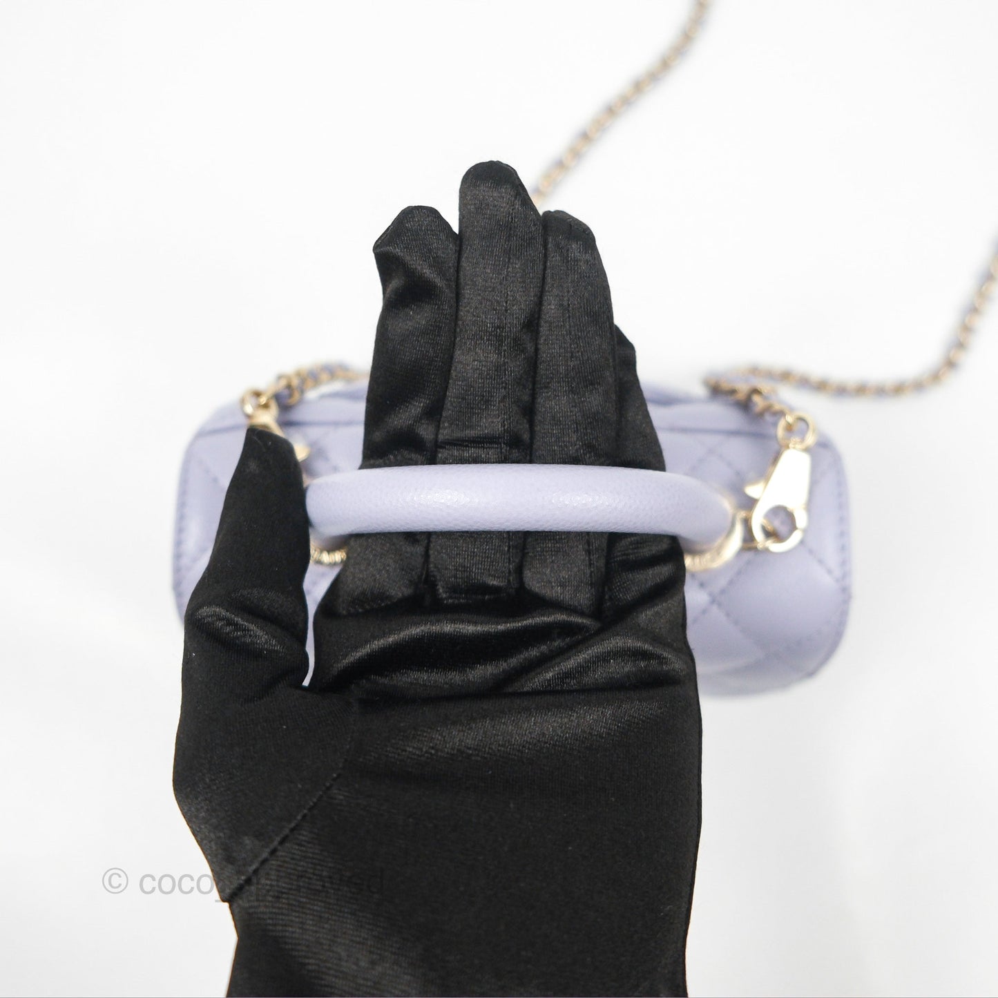 Chanel Mini Coco Handle Lilac Caviar Gold Hardware