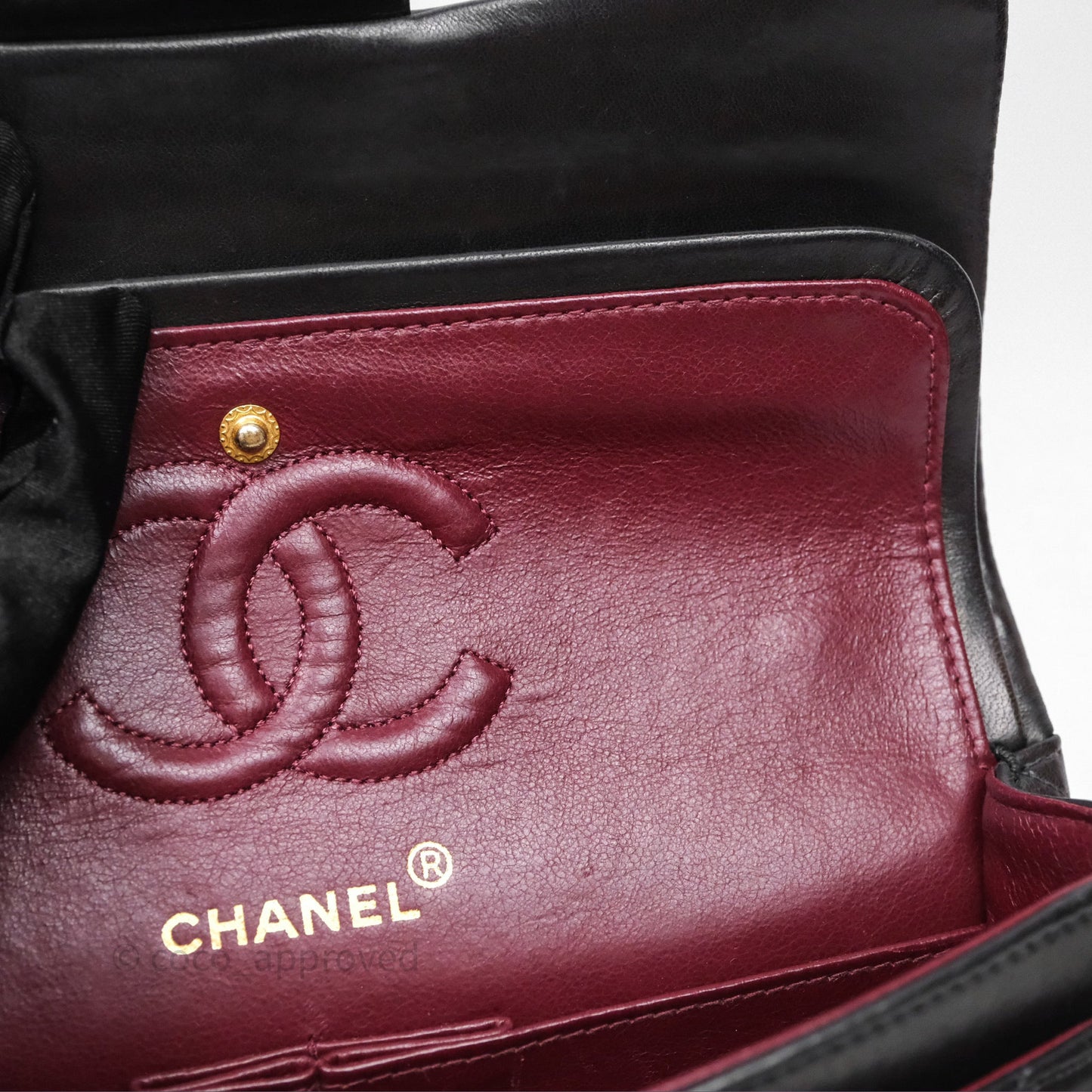 Chanel Vintage Lambskin Small Double Flap Bag Black Gold Hardware