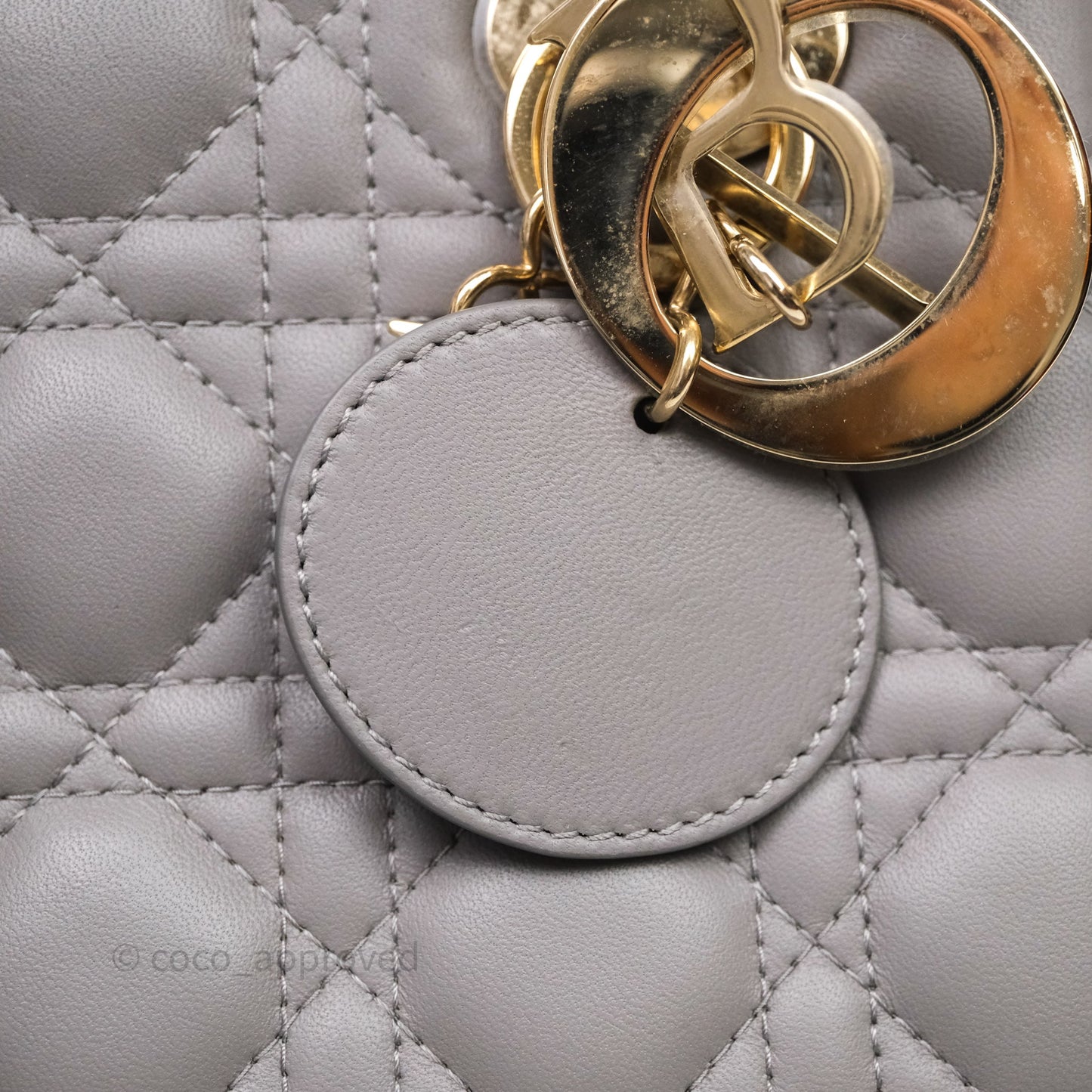 Christian Dior Small Lady Dior Grey Lambskin Gold Hardware